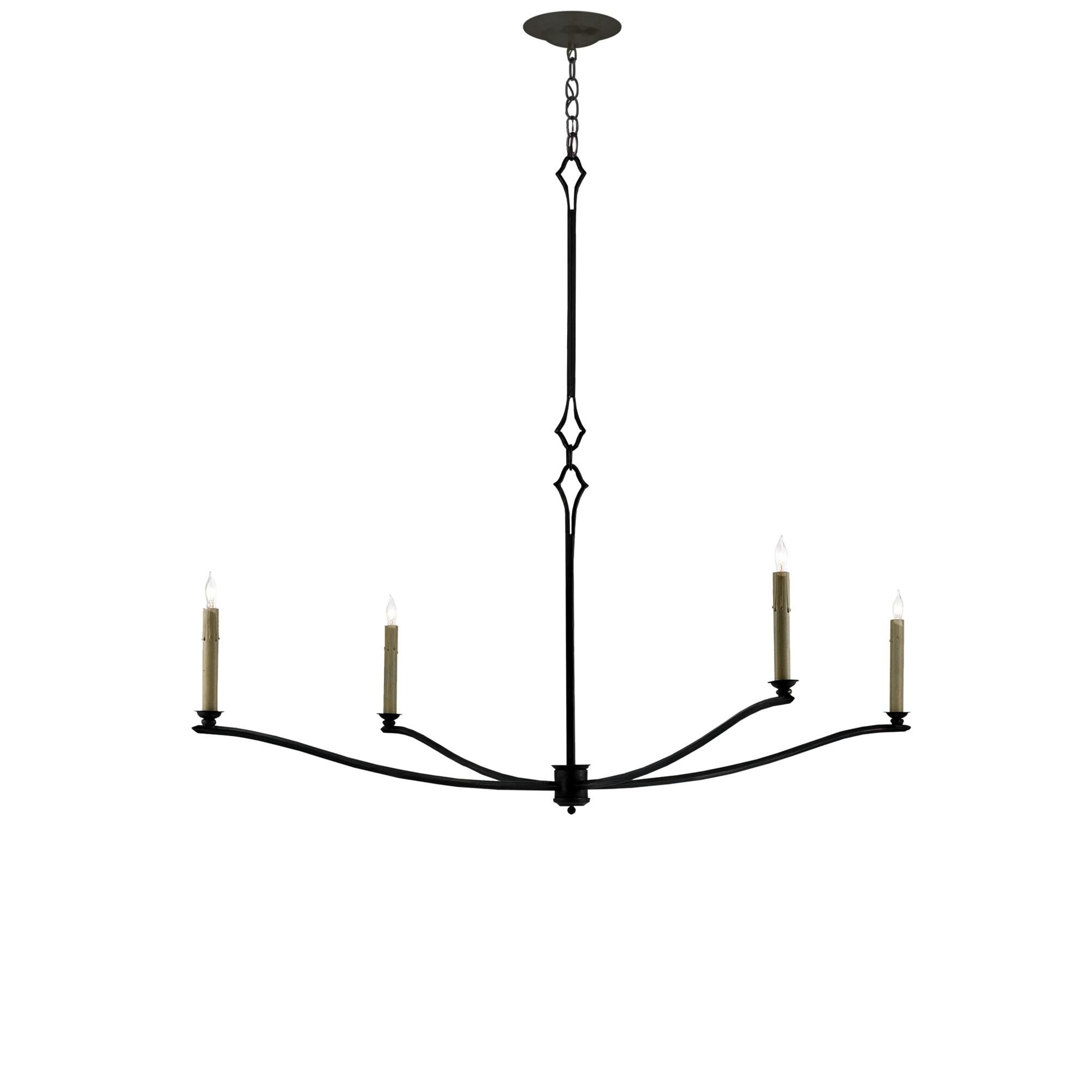 Knole 49 Inch 4 Light Chandelier by Currey and Company
