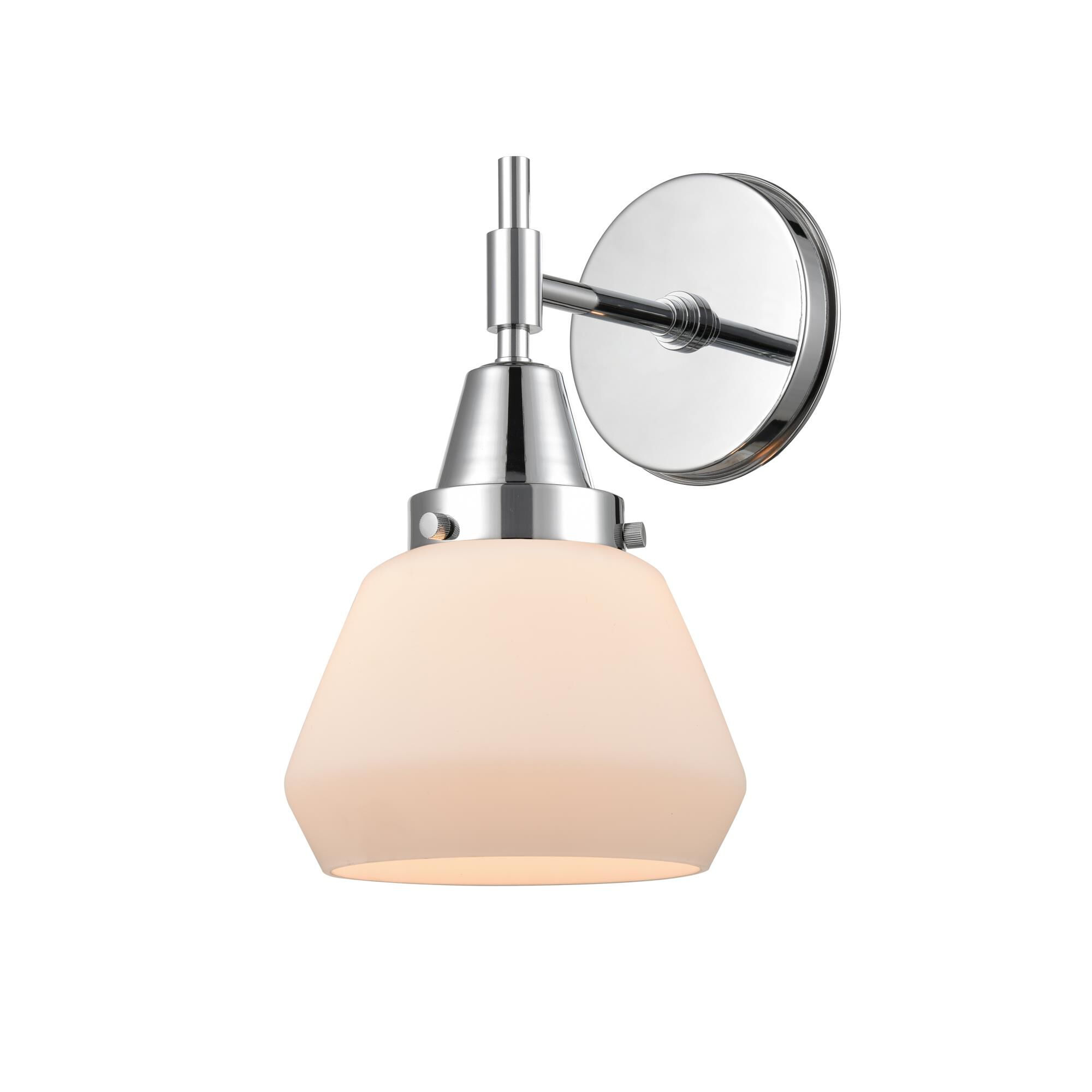 Shown in Polished Chrome finish and Matte White Cased Large Cone glass