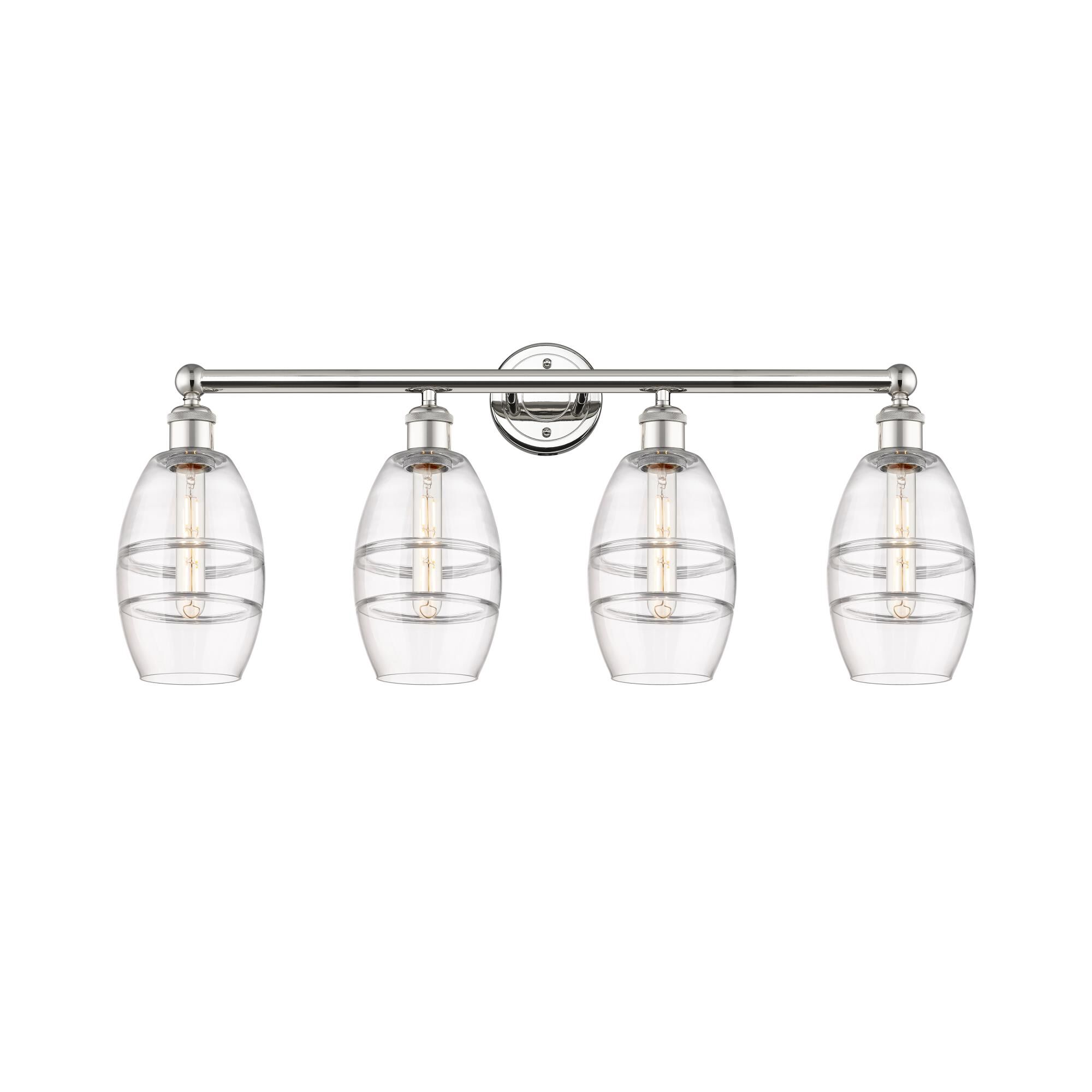 Shown in Polished Nickel finish and Clear glass