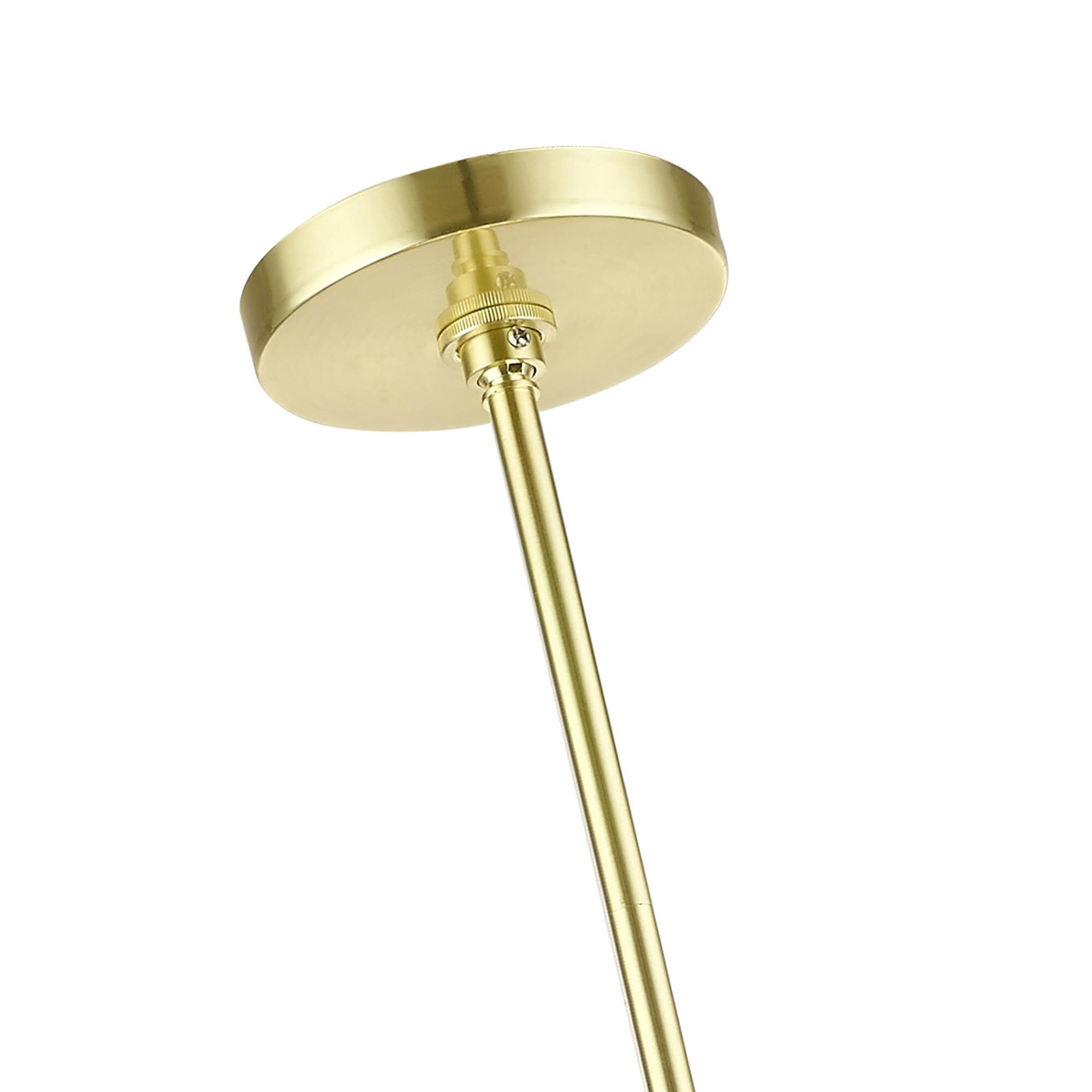 Shown in Satin Brass finish and Clear Rods glass