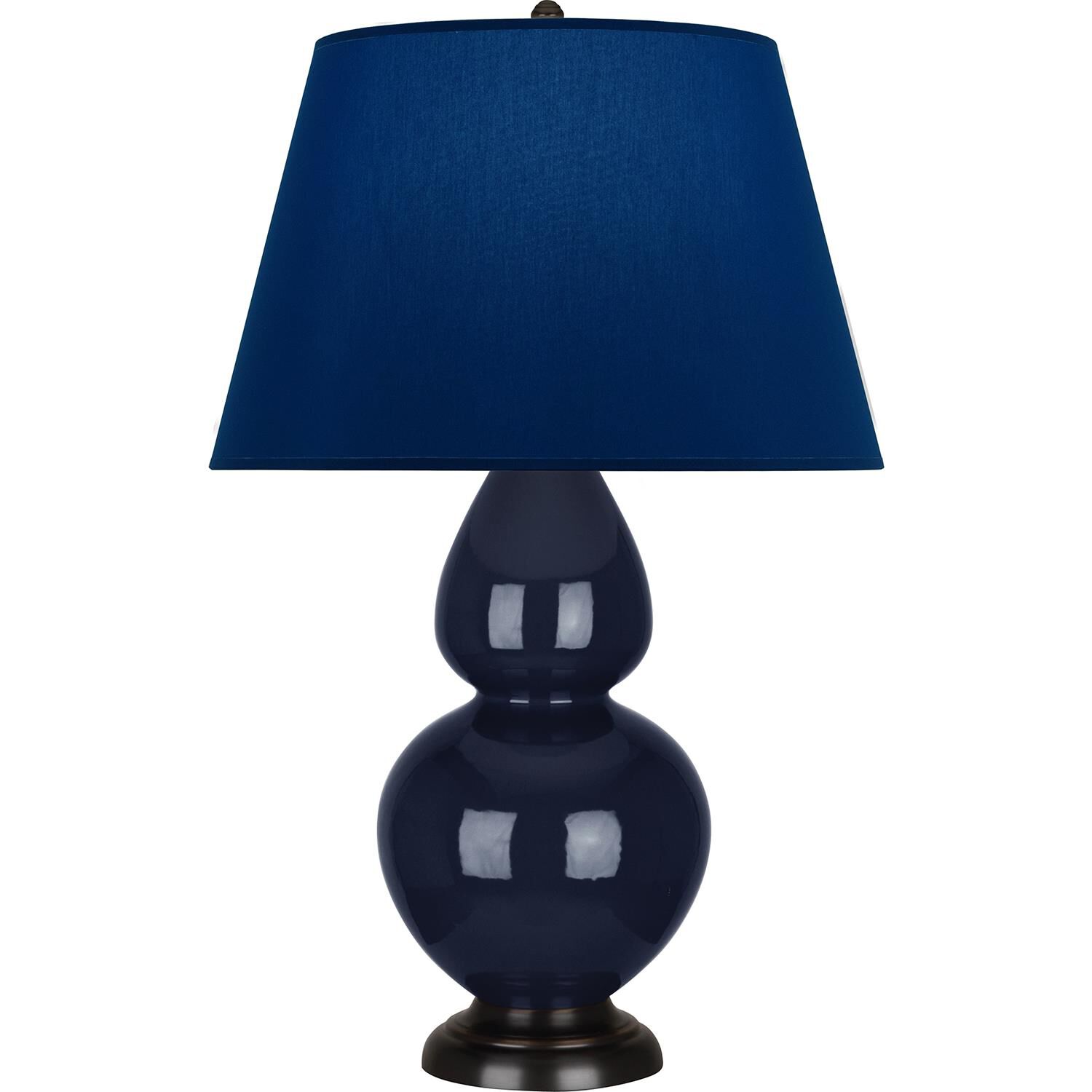 Shown in Midnight Blue finish and Navy and Gray shade and Deep Patina Bronze accent