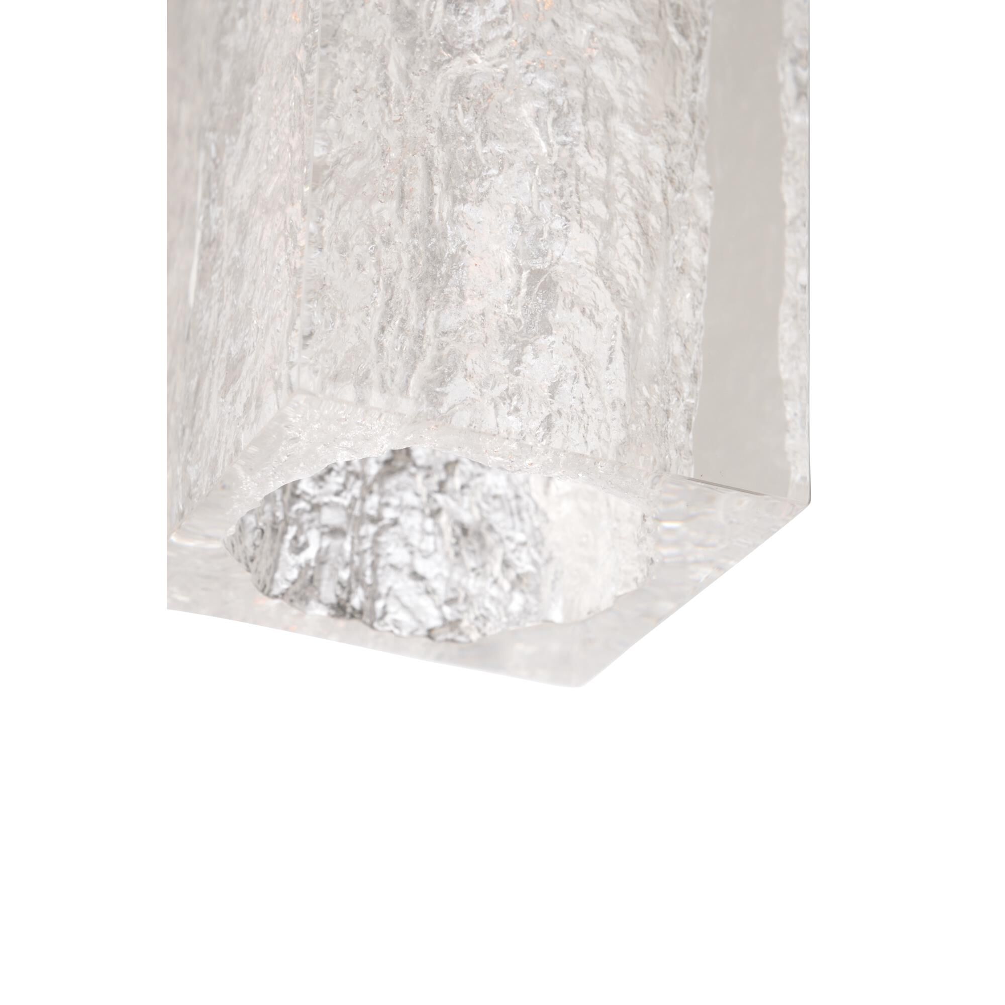 Shown in Satin Nickel and Textured finish and Acrylic glass