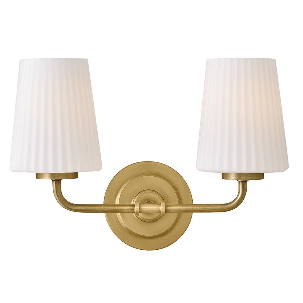 Shown in Lacquered Brass finish and Pleated Etched Opal glass
