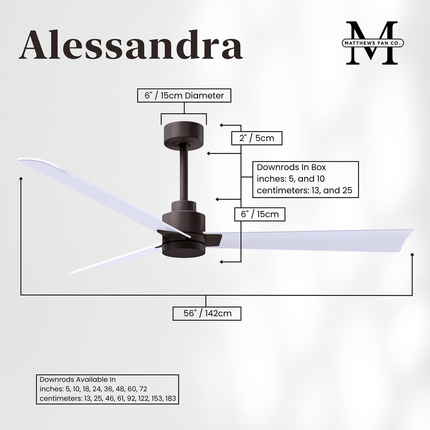 Alessandra 56 Inch Ceiling Fan by Matthews Fan Company