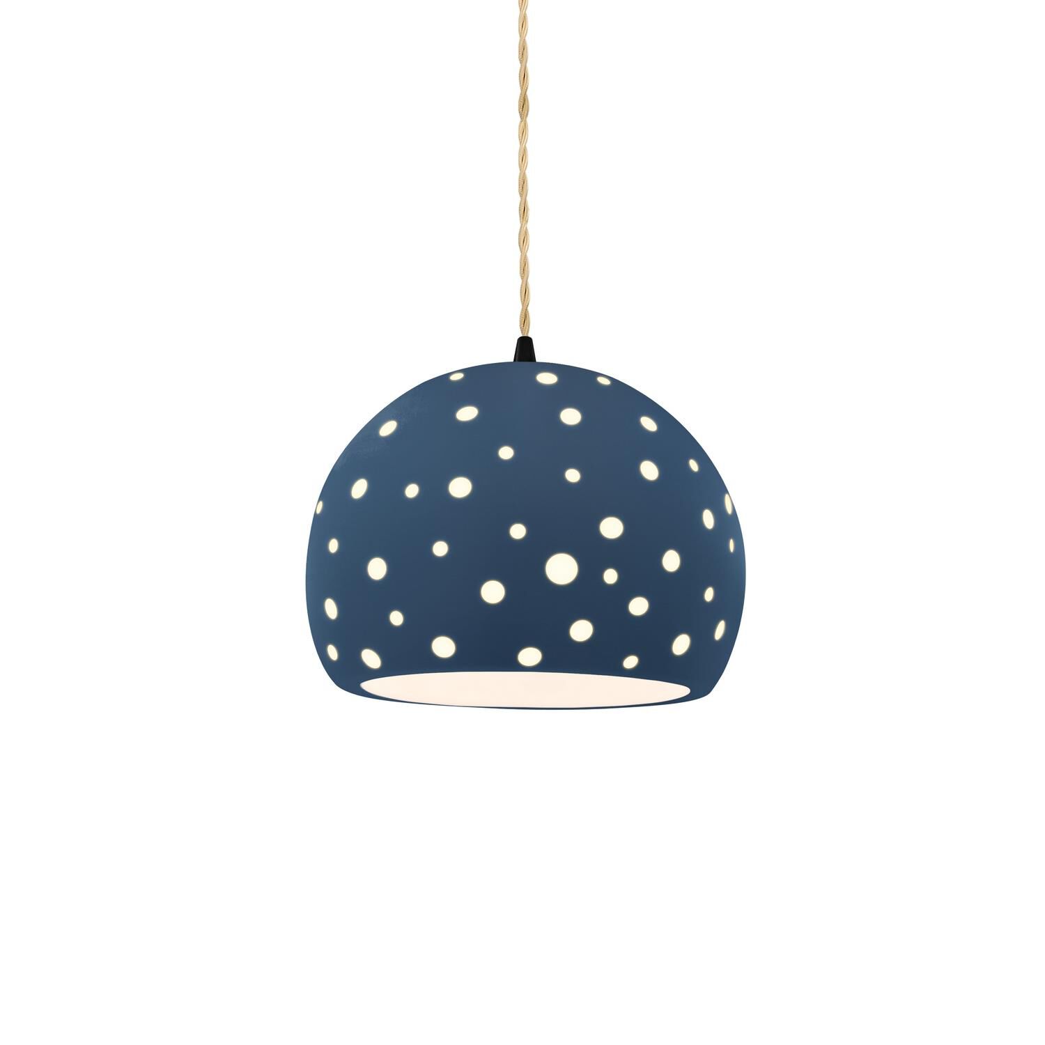 Perforated Globe 7 Inch Mini Pendant by Justice Design Group