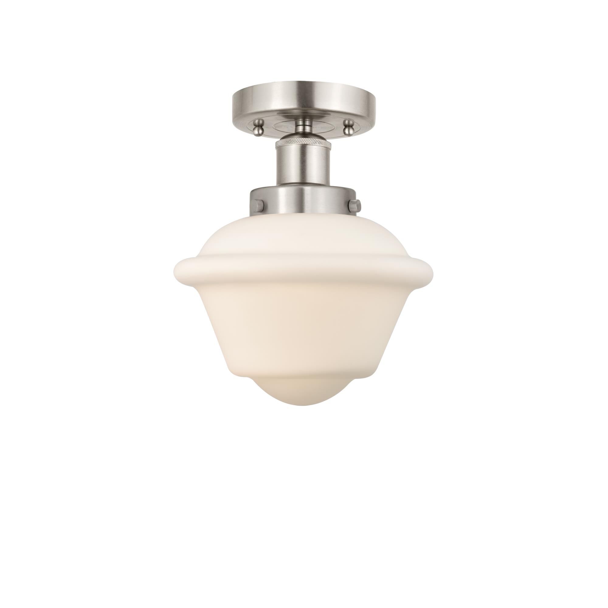 Shown in Brushed Satin Nickel, Matte White finish and Matte White glass and Matte White Glass shade