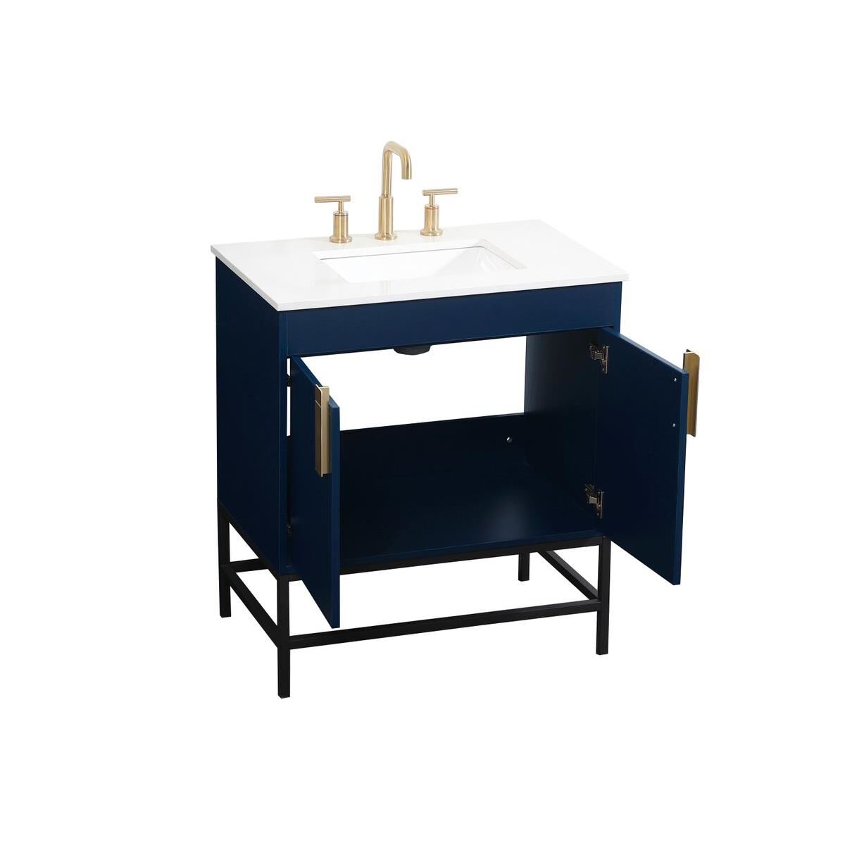 Shown in Blue finish and Without Backsplash accent