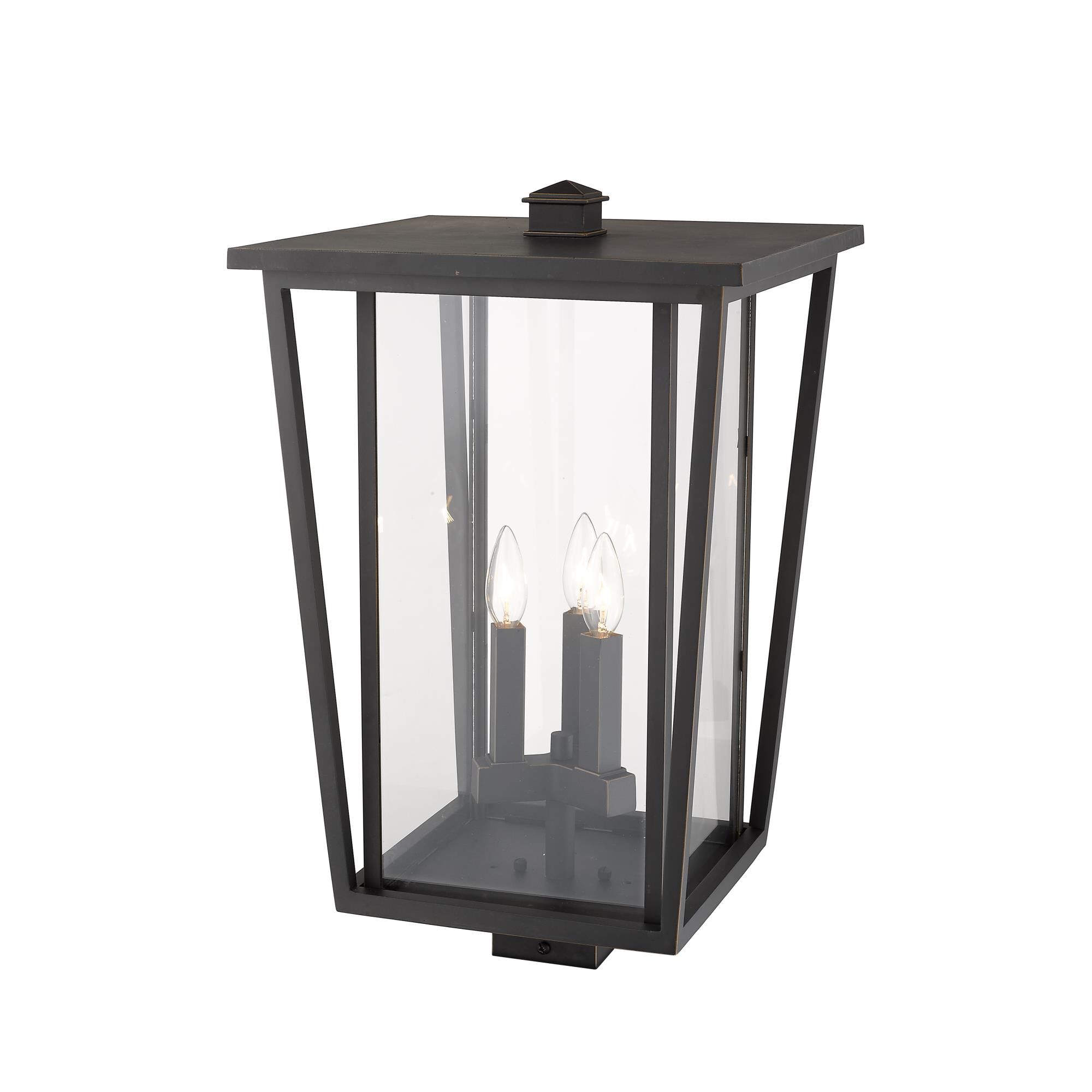 Shown in Oil Rubbed Bronze finish and Glass shade