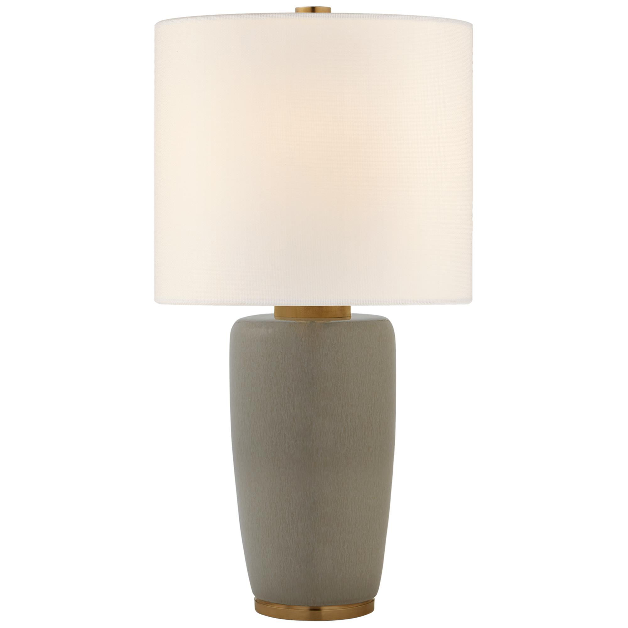 Shown in Shellish Gray finish and Linen shade