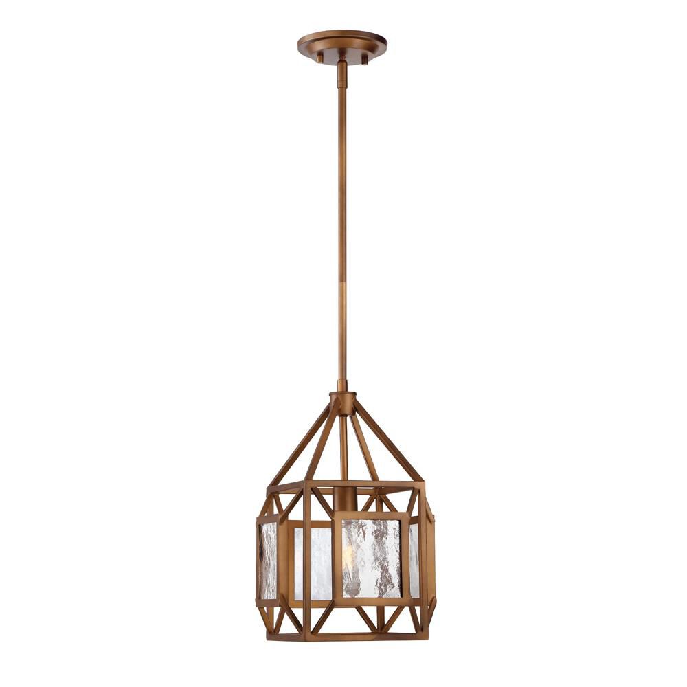 Shown in Gilded Bronze finish and Clear Artisan glass and Clear Artisan Glass shade