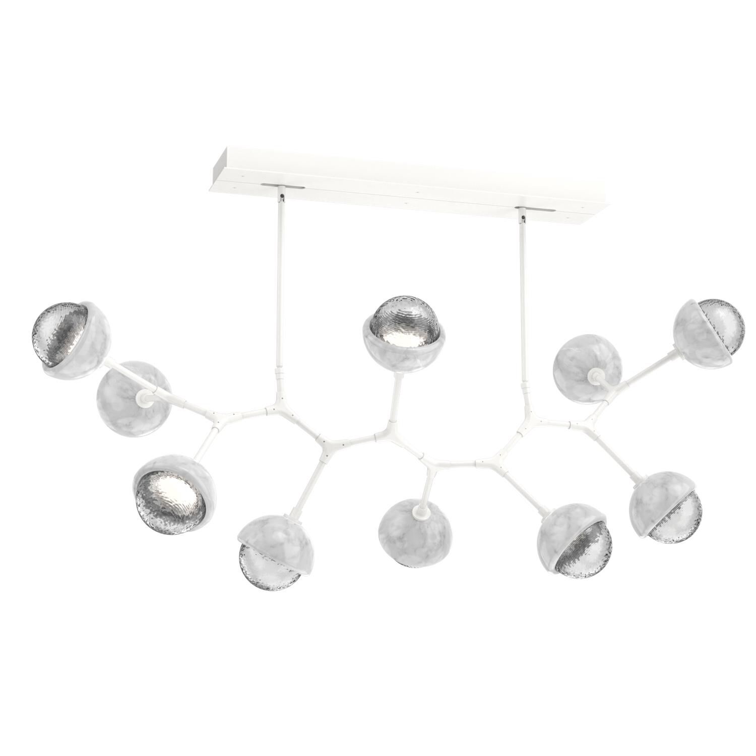 Shown in Salt White finish and Clear glass and White Marble accent