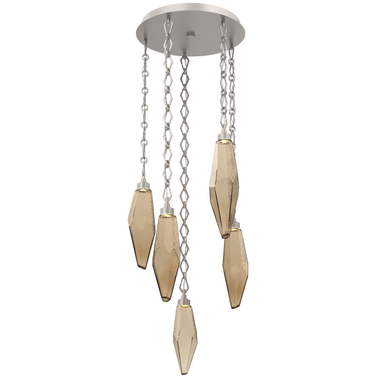 Levi Wilson Rock Crystal 19 Inch Multi Light Pendant by Hammerton Studio