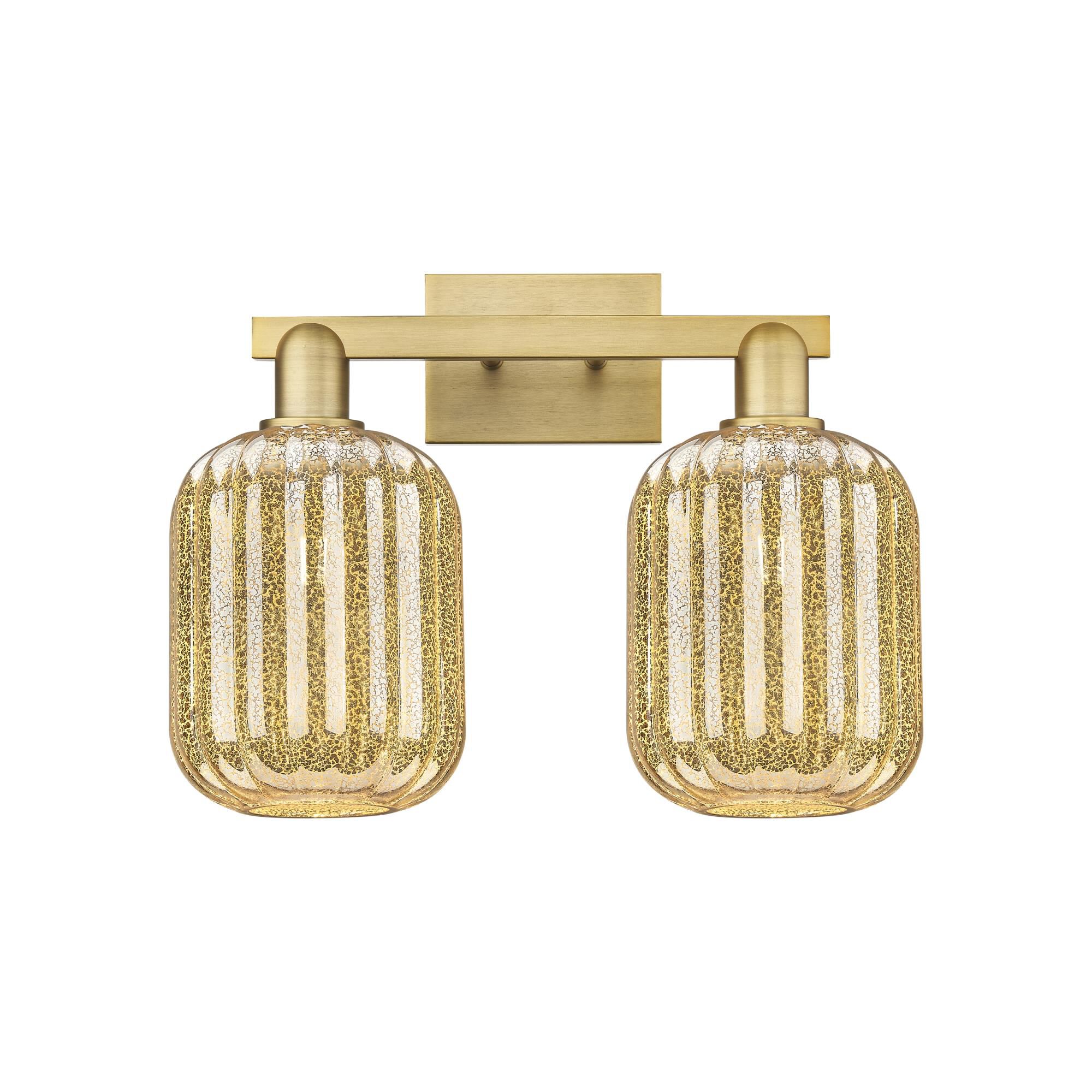 Shown in Brushed Brass finish and Mercury glass