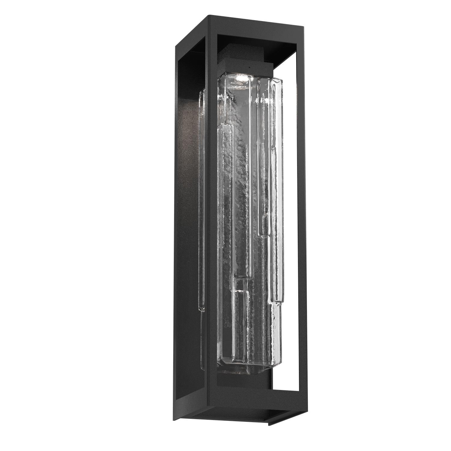 Shown in Textured Black finish and Clear Ledgestone glass