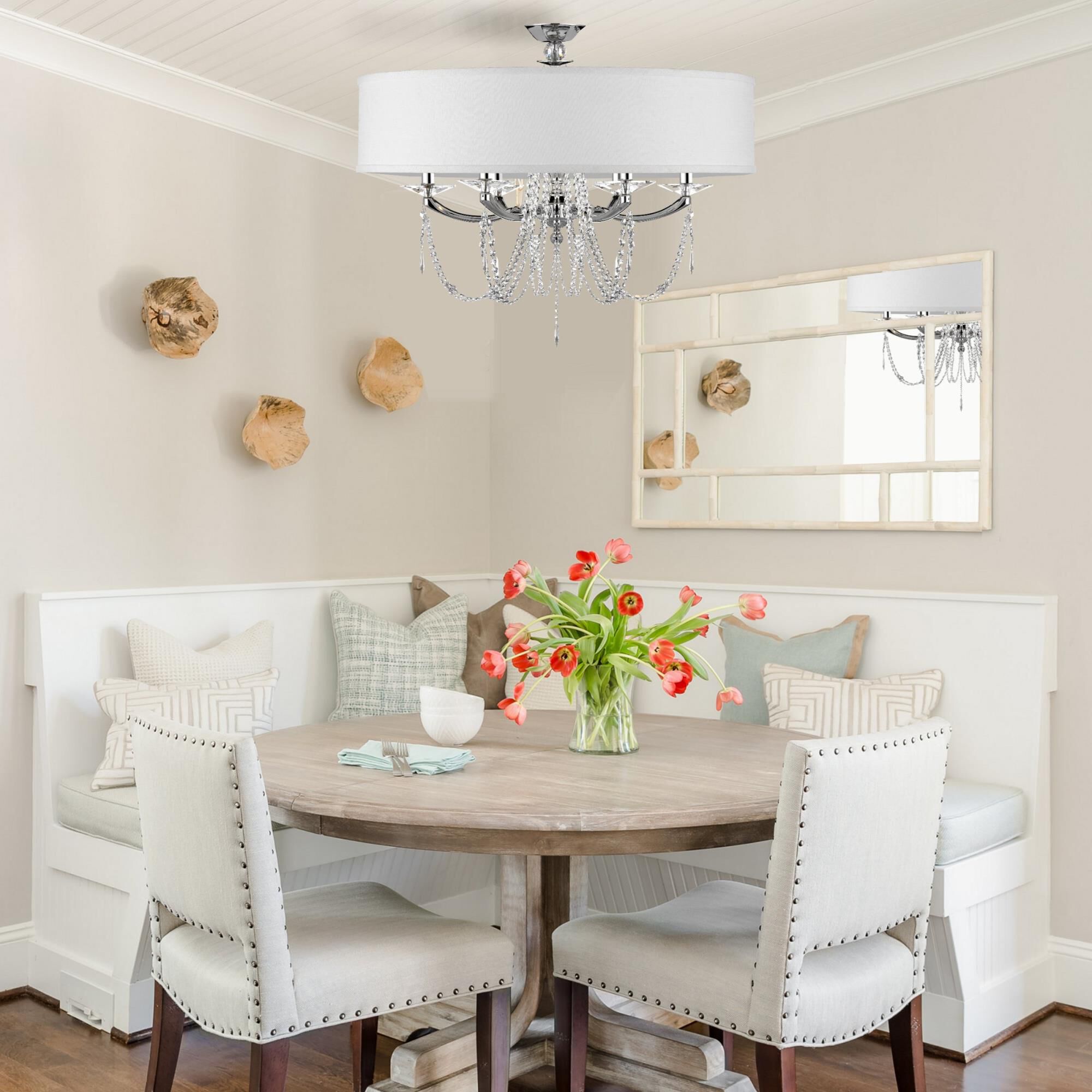 Kensington 28 Inch 6 Light Semi Flush Mount by American Brass and Crystal