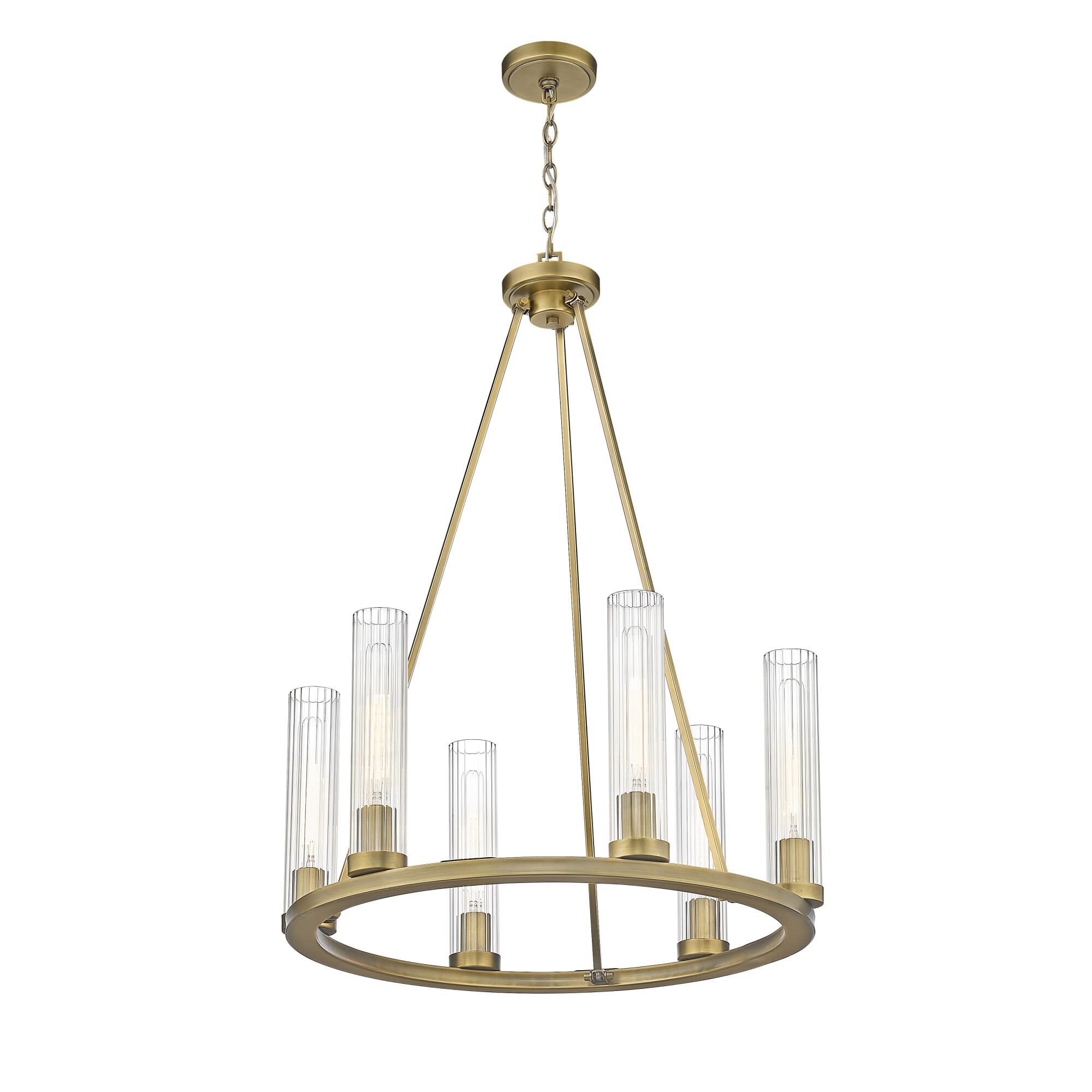 Shown in Rubbed Brass finish and Glass shade