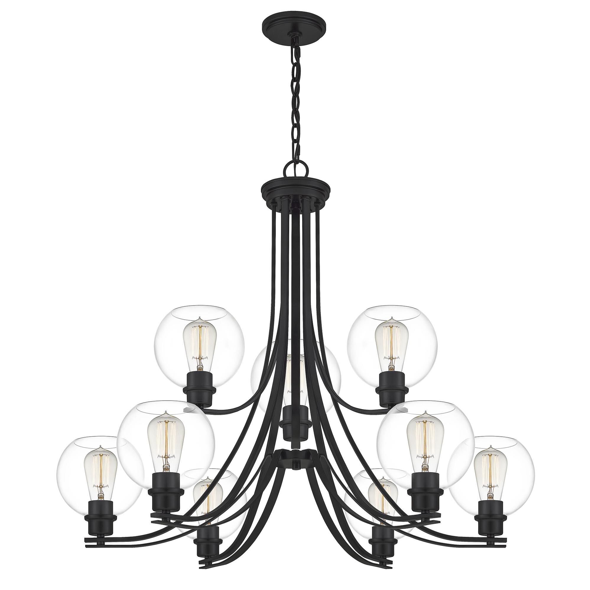 Pruitt 34 Inch 9 Light Chandelier by Quoizel