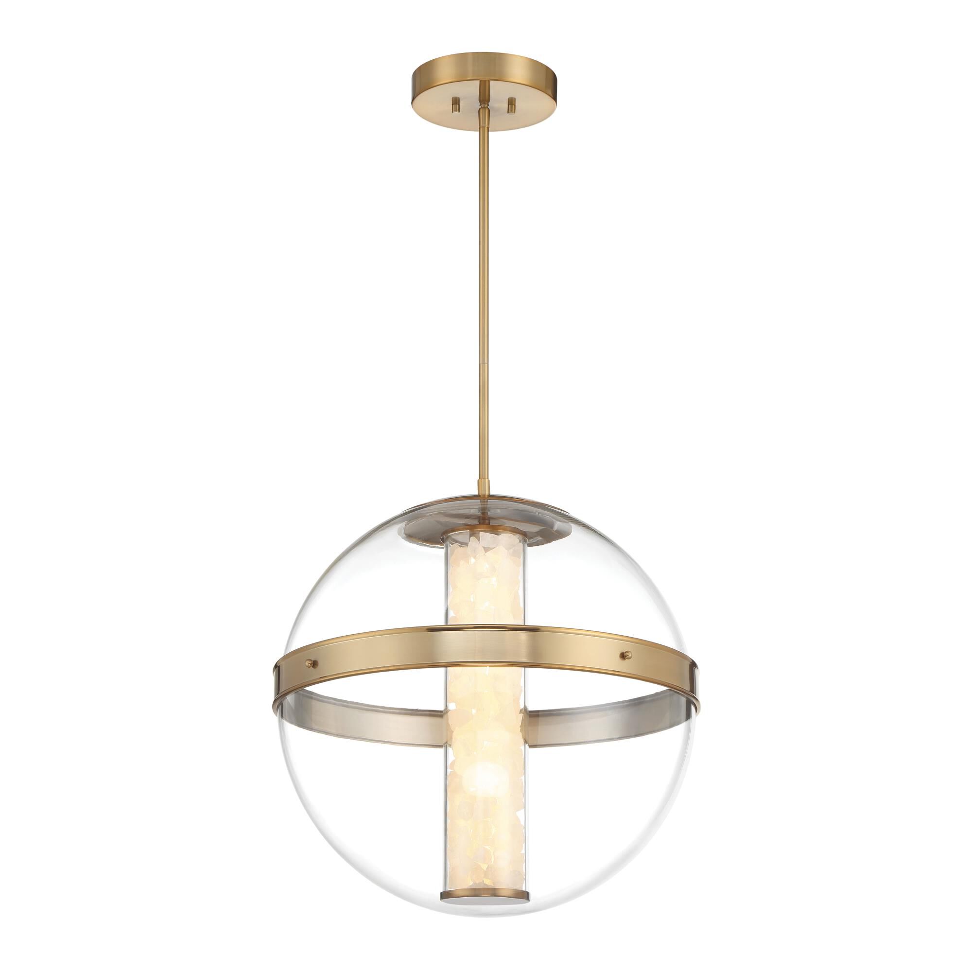 Shown in Celeste Brass finish and Clear glass and Acrylic/Glass shade