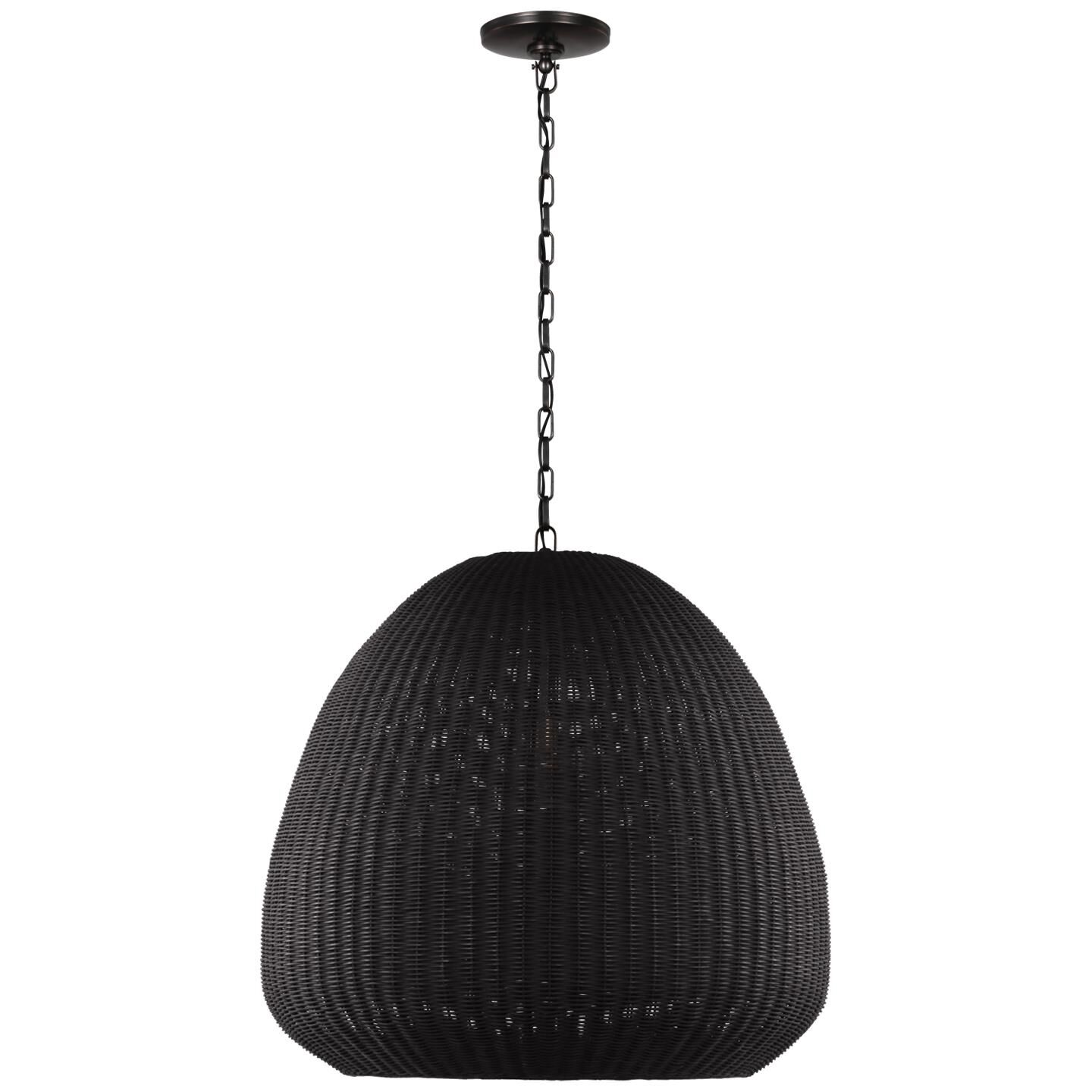 Shown in Bronze finish and Charcoal Wicker shade
