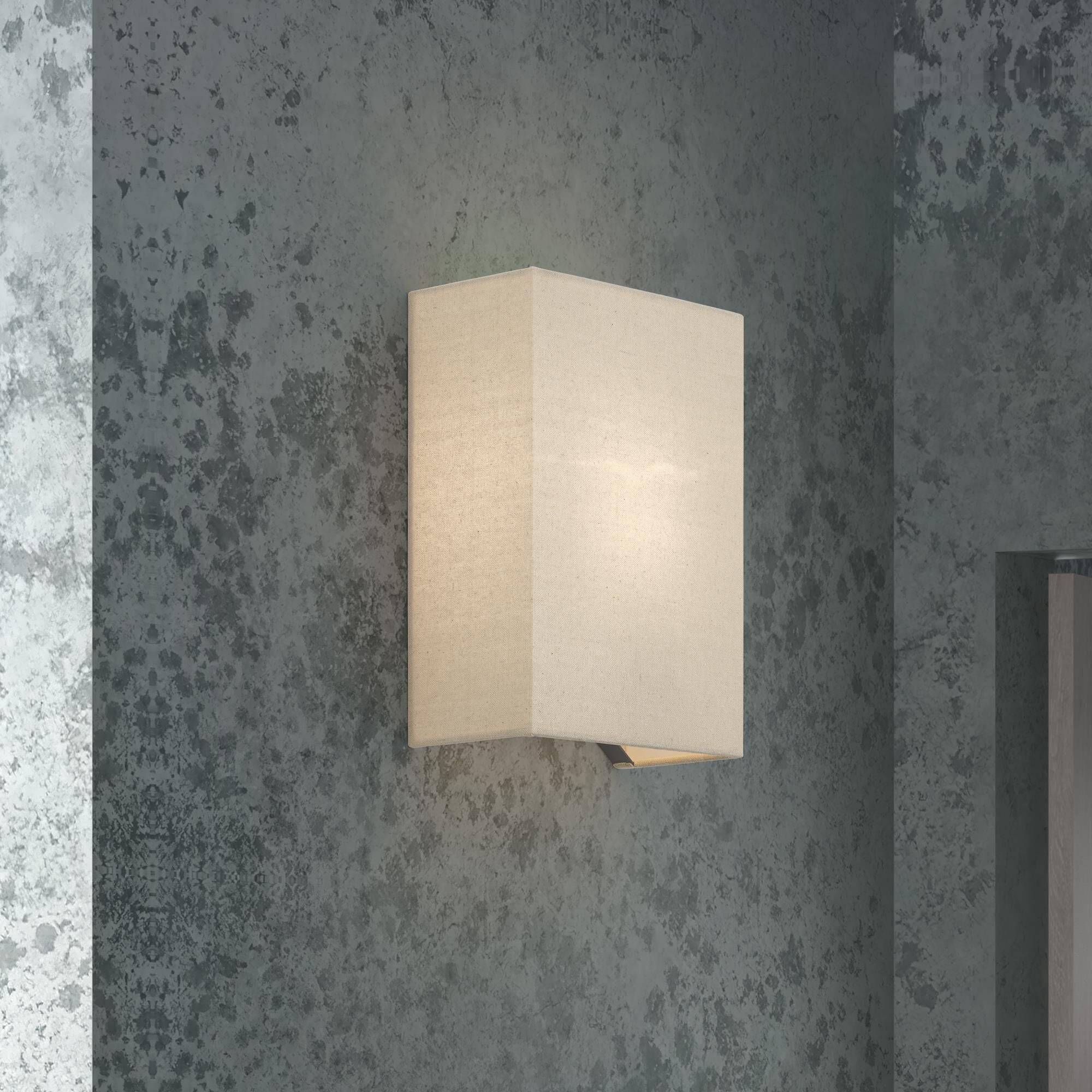 Shown in Bronze finish and Hand Crafted Parchment Color Hardback Fabric with White Color Inside shade