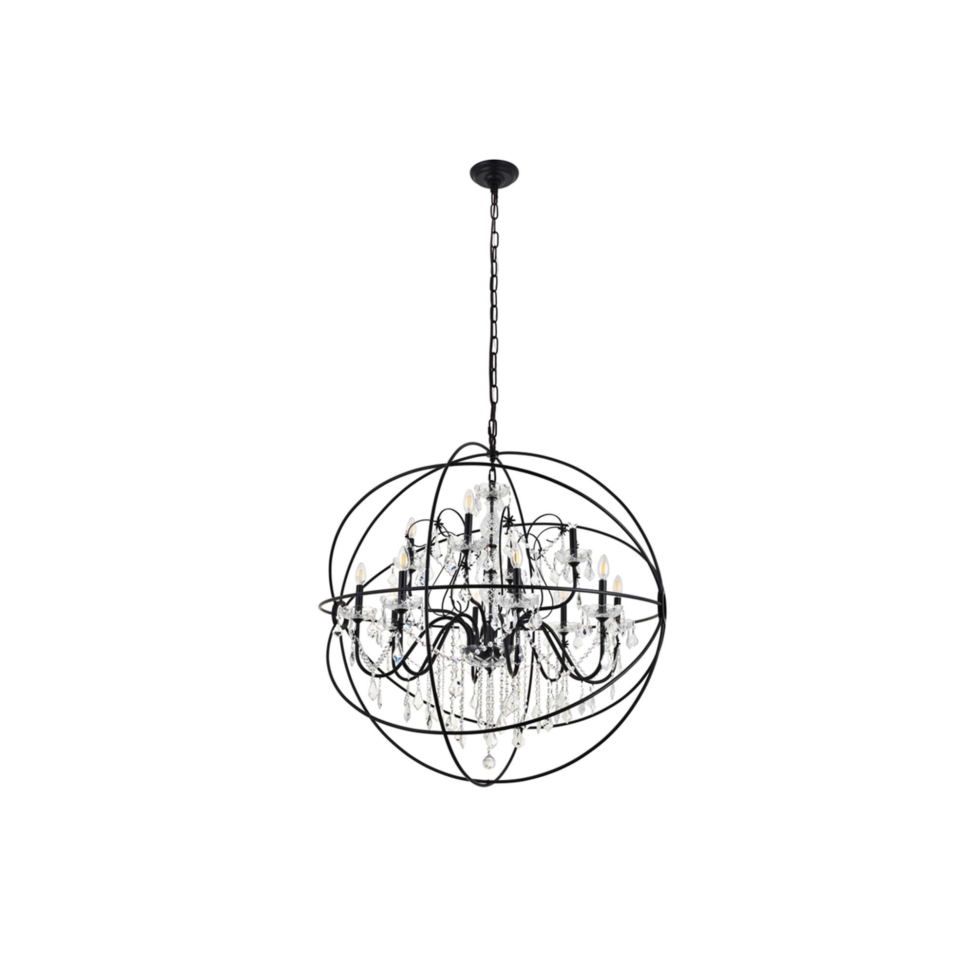 Shown in Black finish and Clear Royal Cut crystal