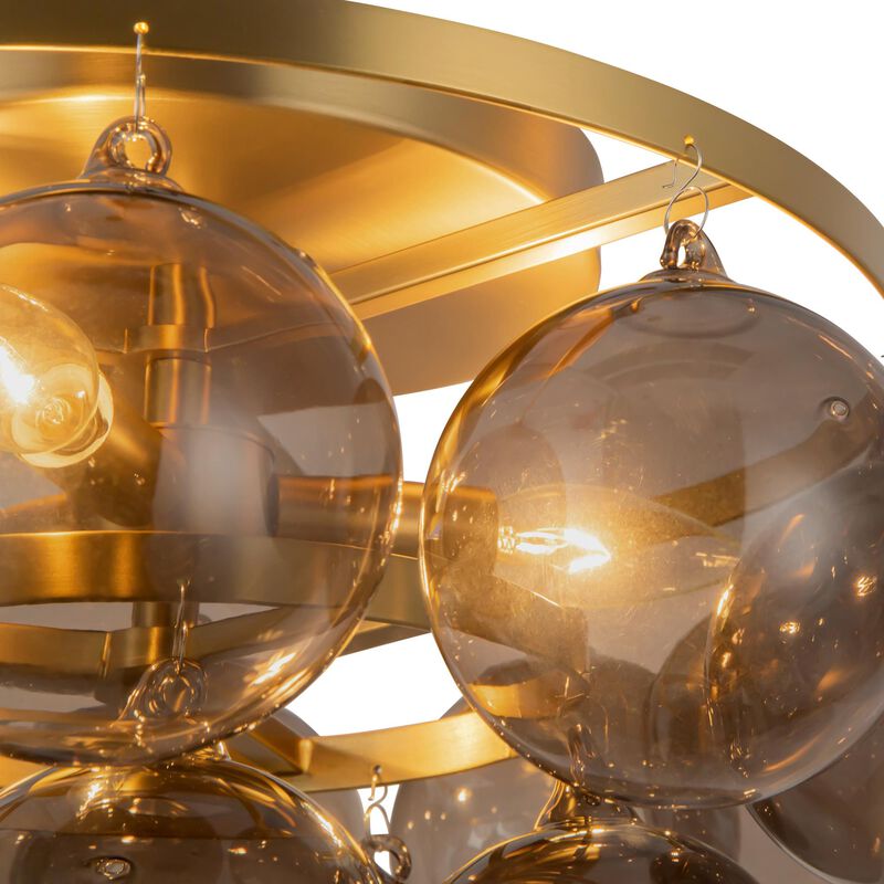 Peyton Fox Faye 18 Inch 3 Light Semi Flush Mount by Alora Mood