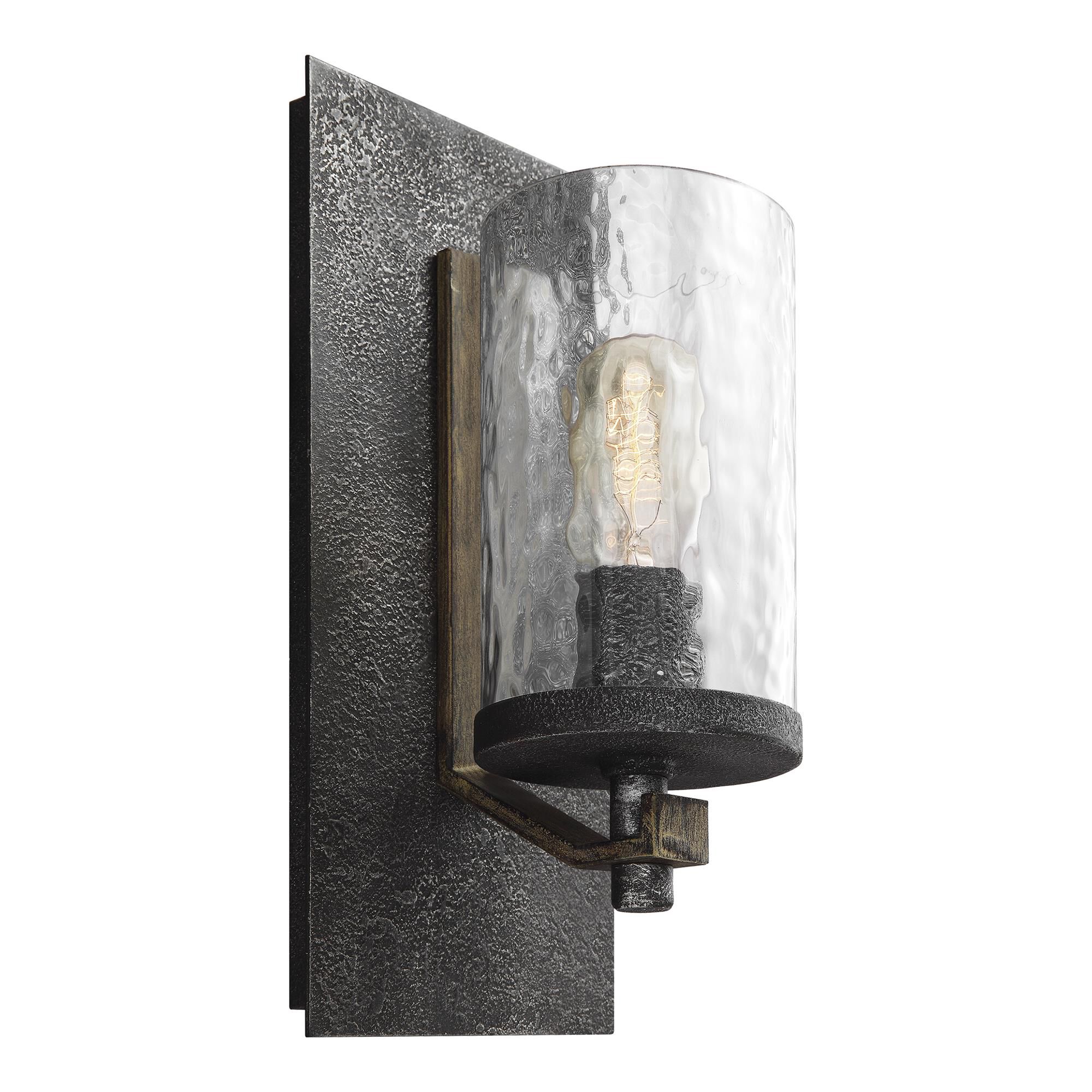 Shown in Distressed Weathered Oak - Slate Grey Metal finish and Clear glass