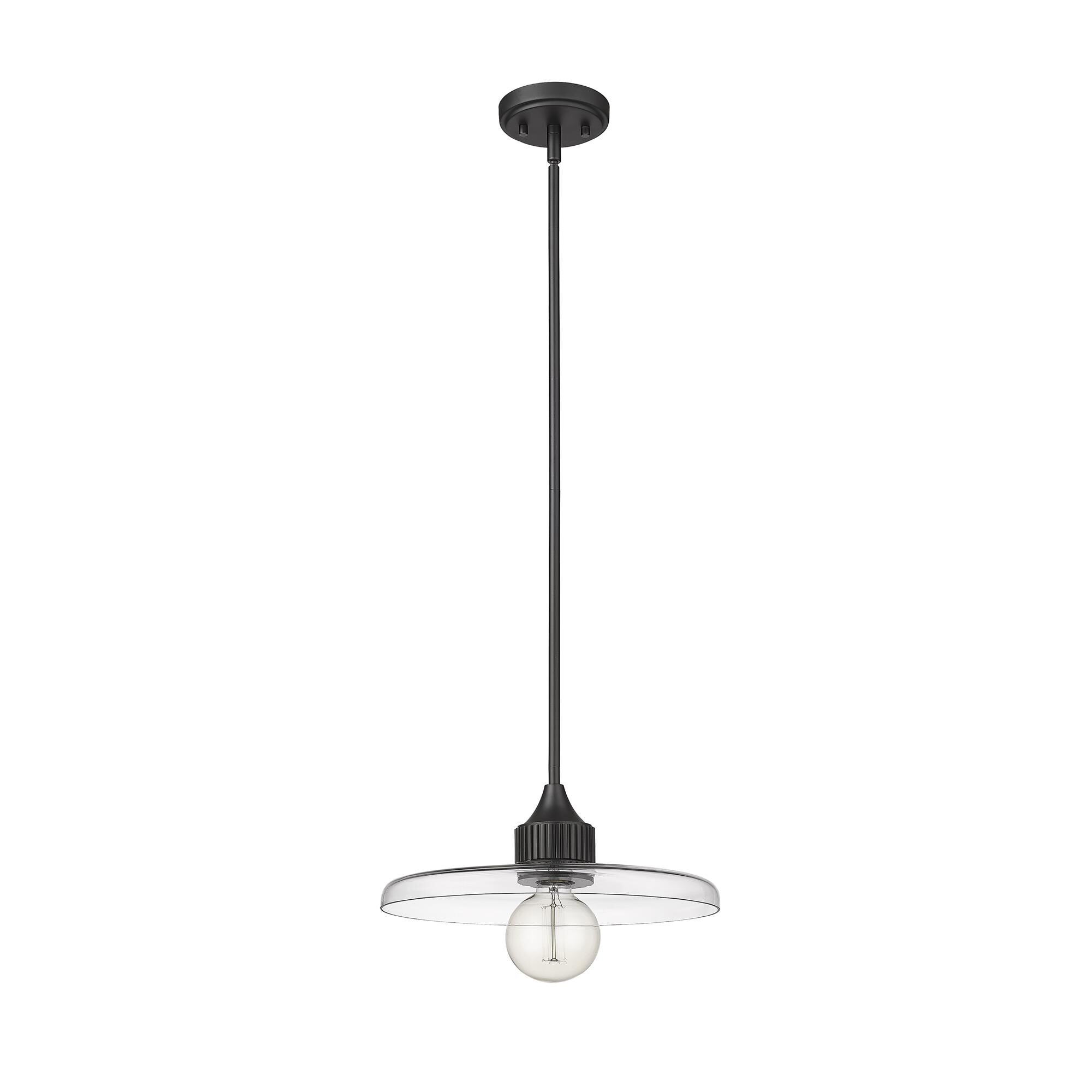 Shown in Matte Black finish and Clear glass