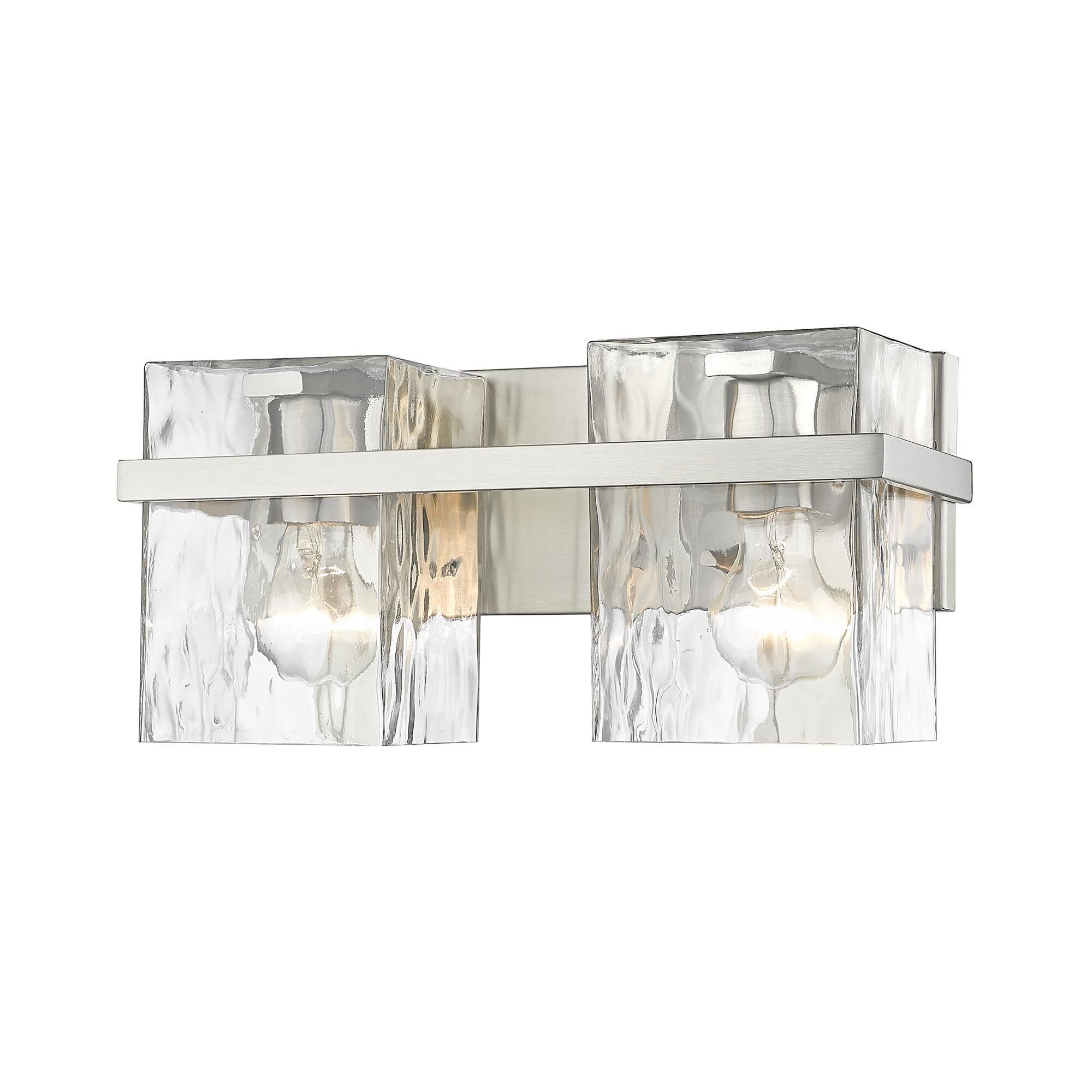 Shown in Brushed Nickel finish and Glass shade