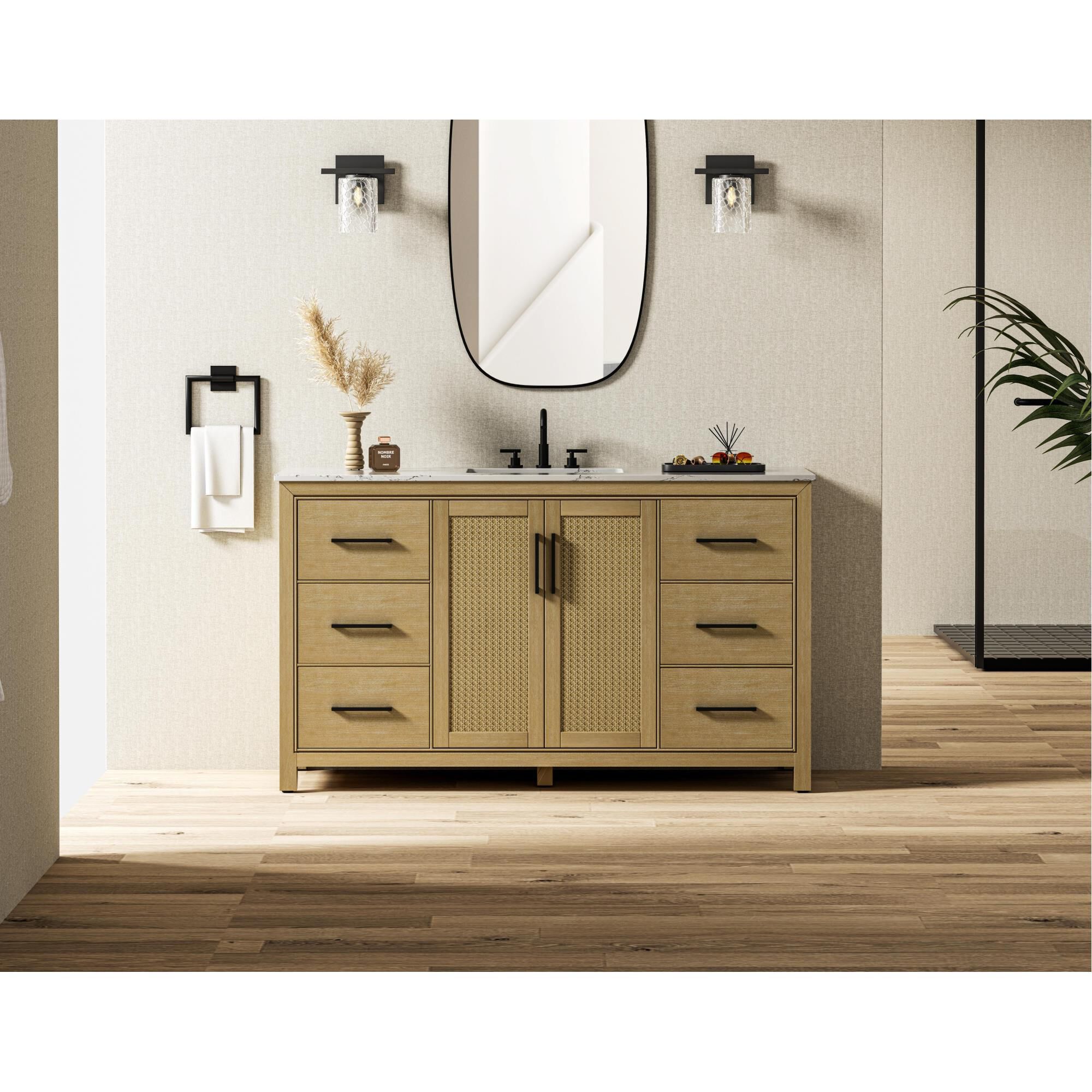 Shown in Linen Oak finish