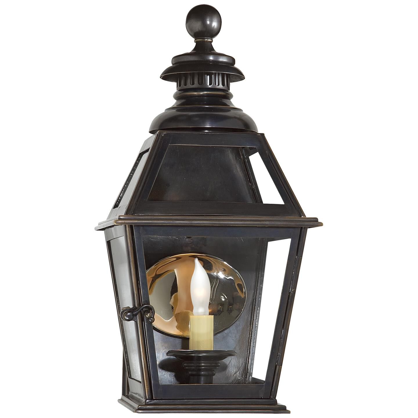 Shown in Bronze finish and Clear glass 