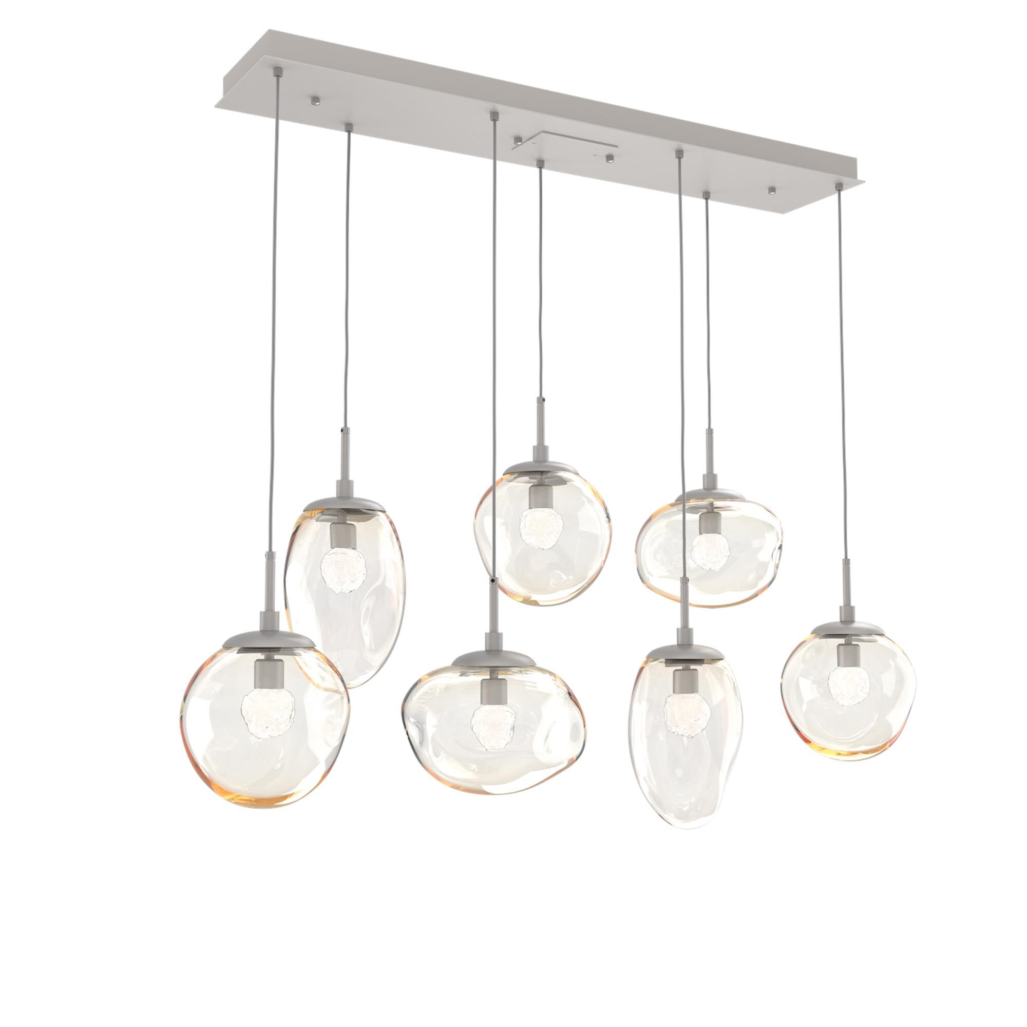 Shown in Metallic Beige Silver finish and Floret Inner Amber Outer glass
