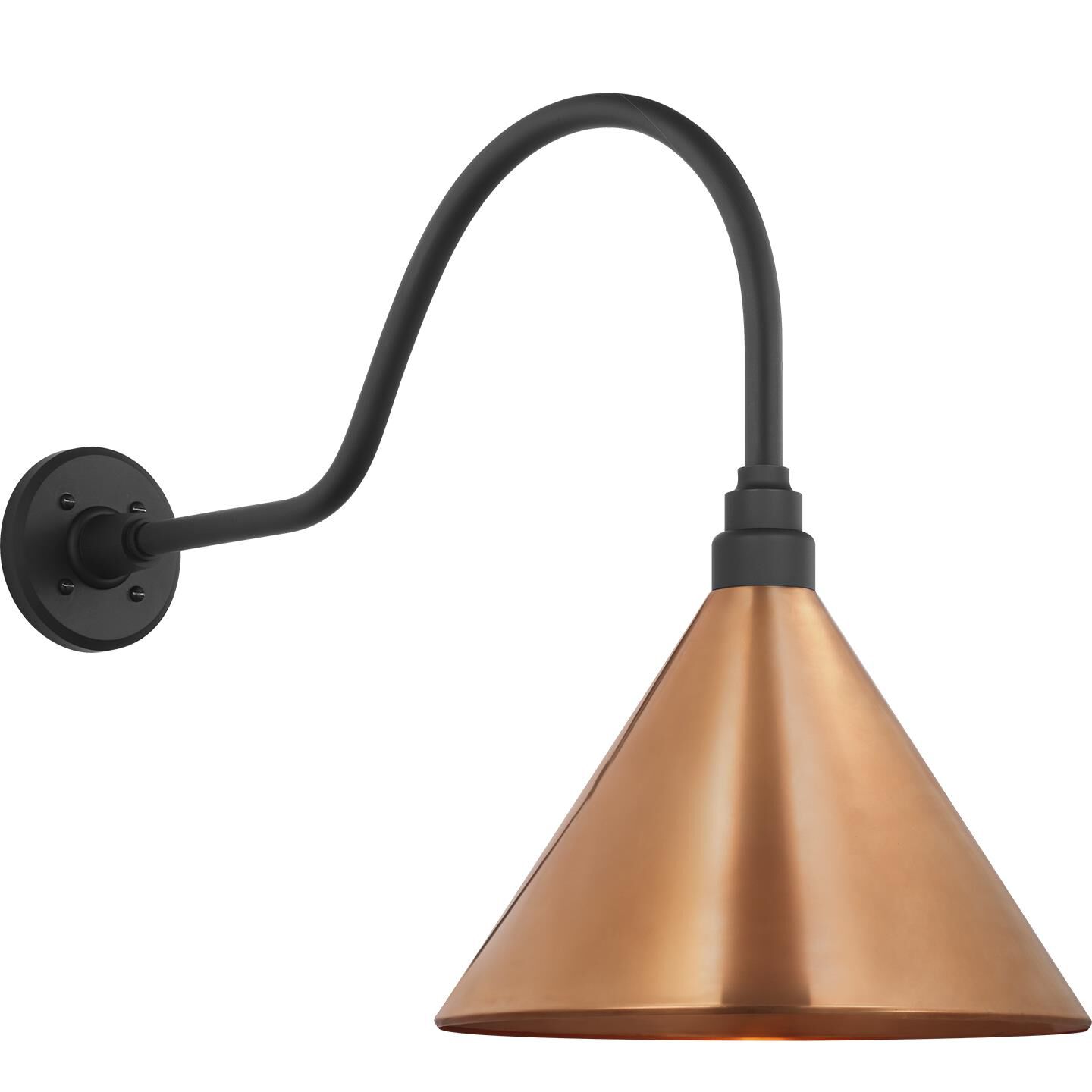 Shown in Matte Black finish and Copper shade