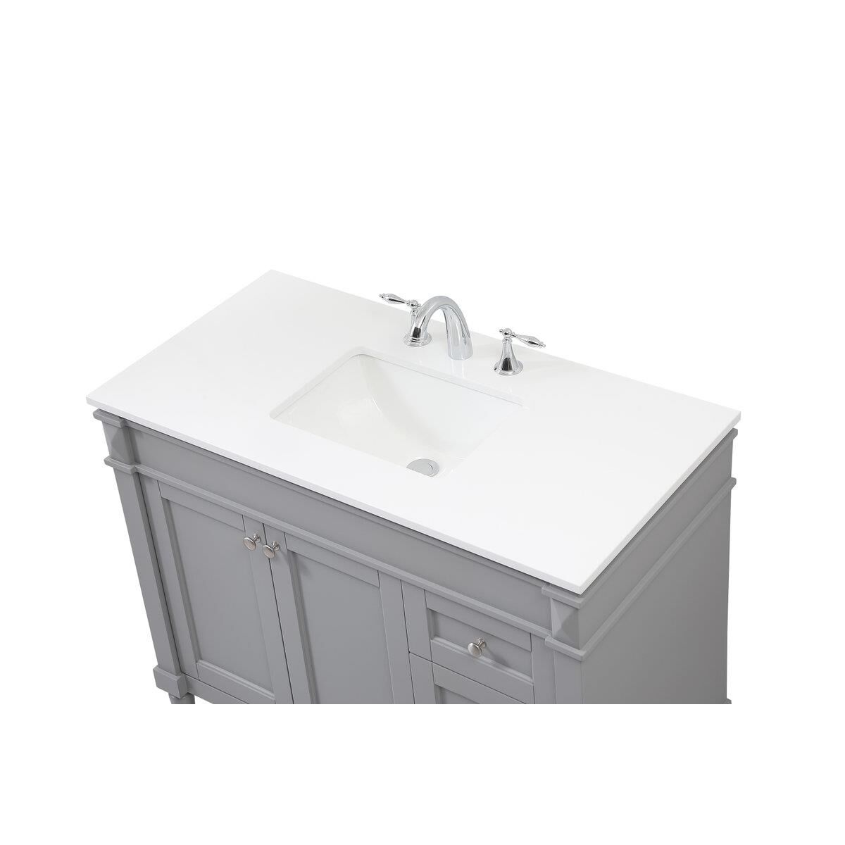 Shown in Grey finish and No Backsplash accent