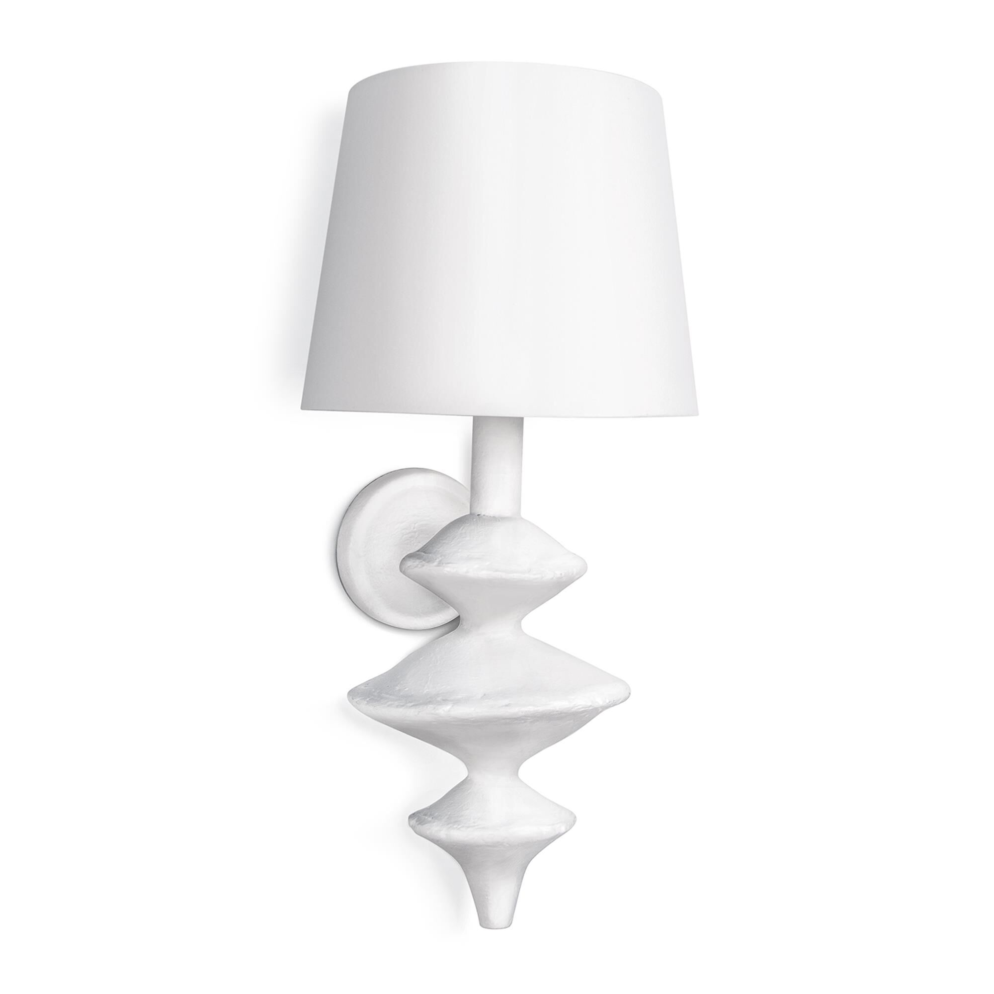 Shown in White finish and Linen shade