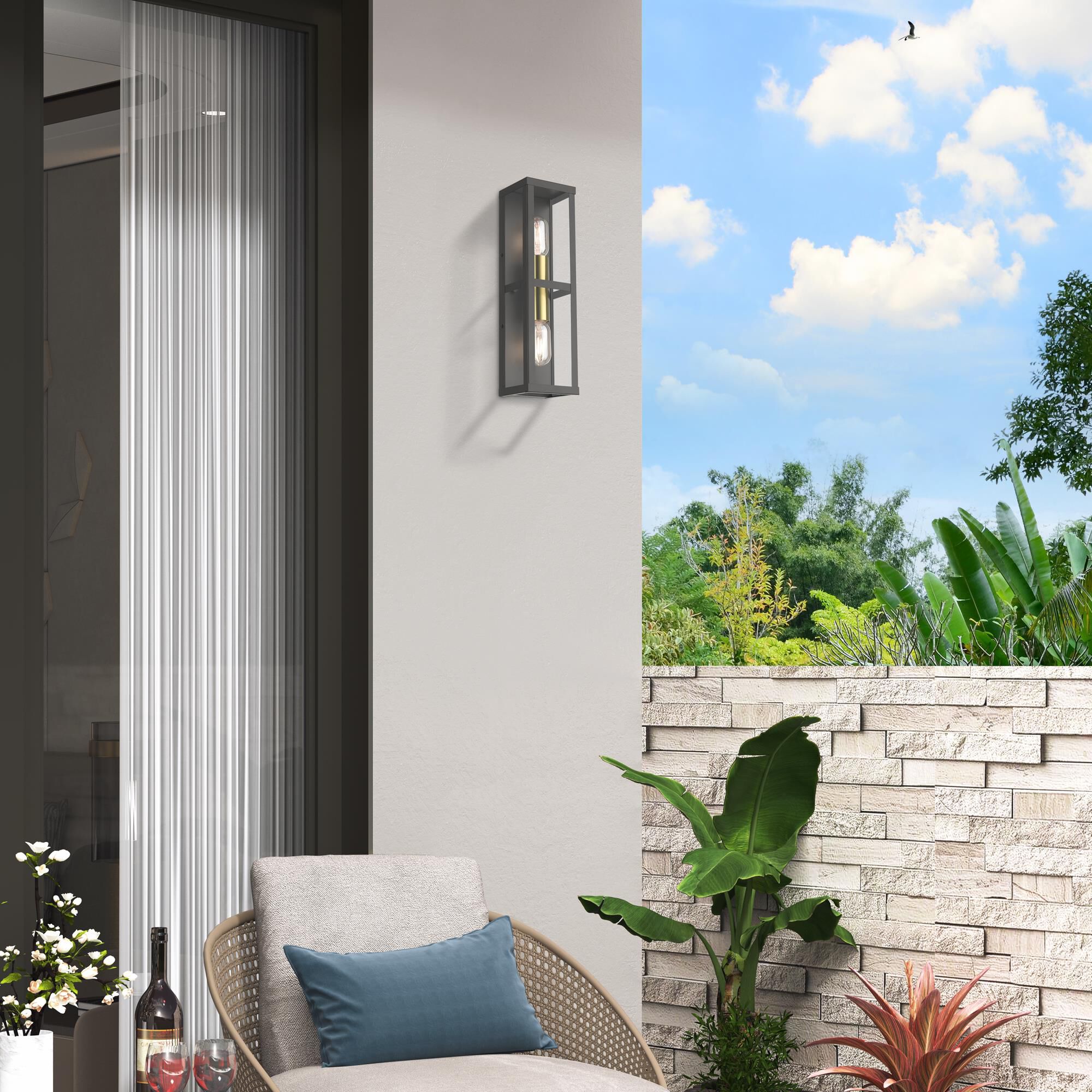 Gaffney 16 Inch Tall 2 Light Outdoor Wall Light by Livex Lighting