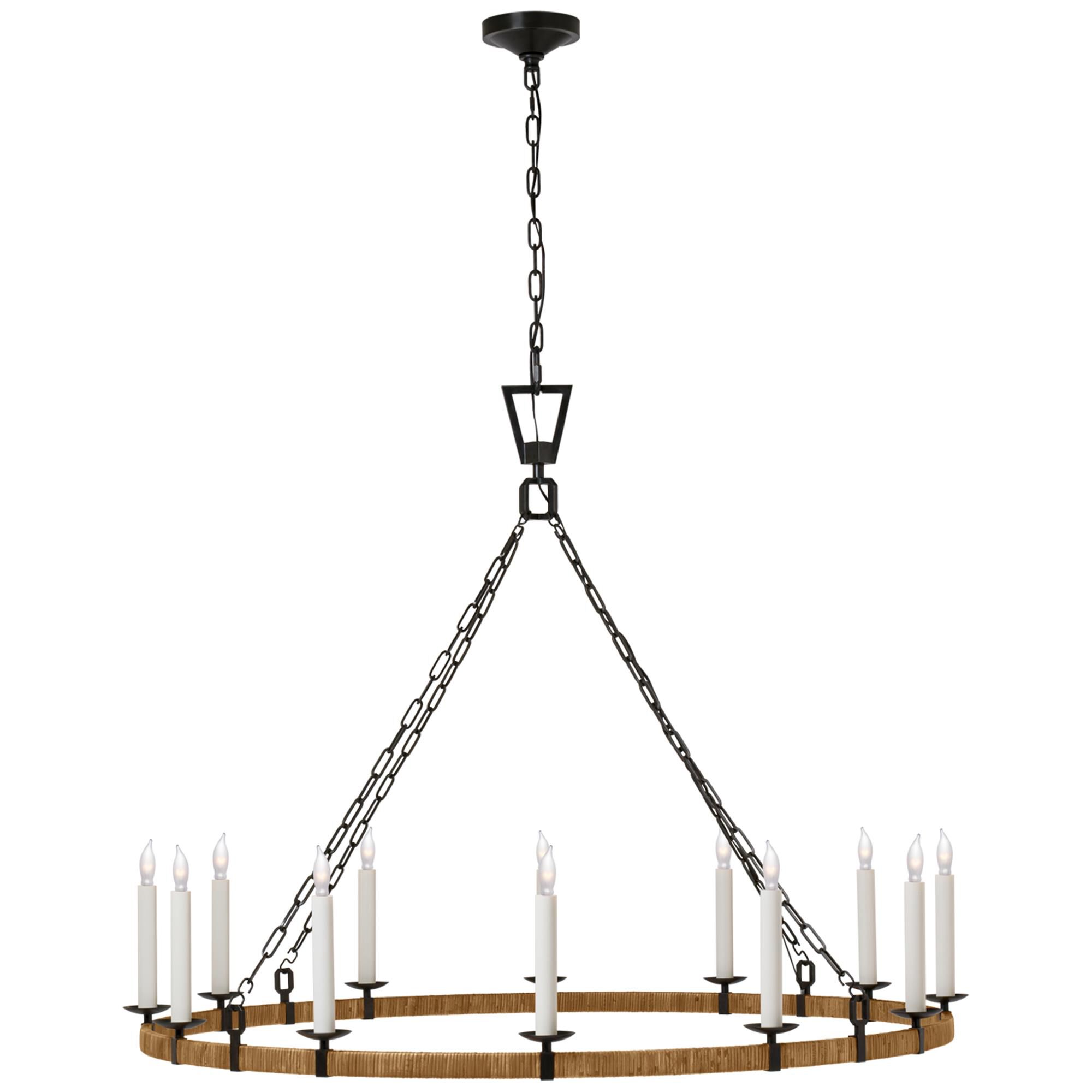 Shown in Aged Iron And Natural Rattan finish