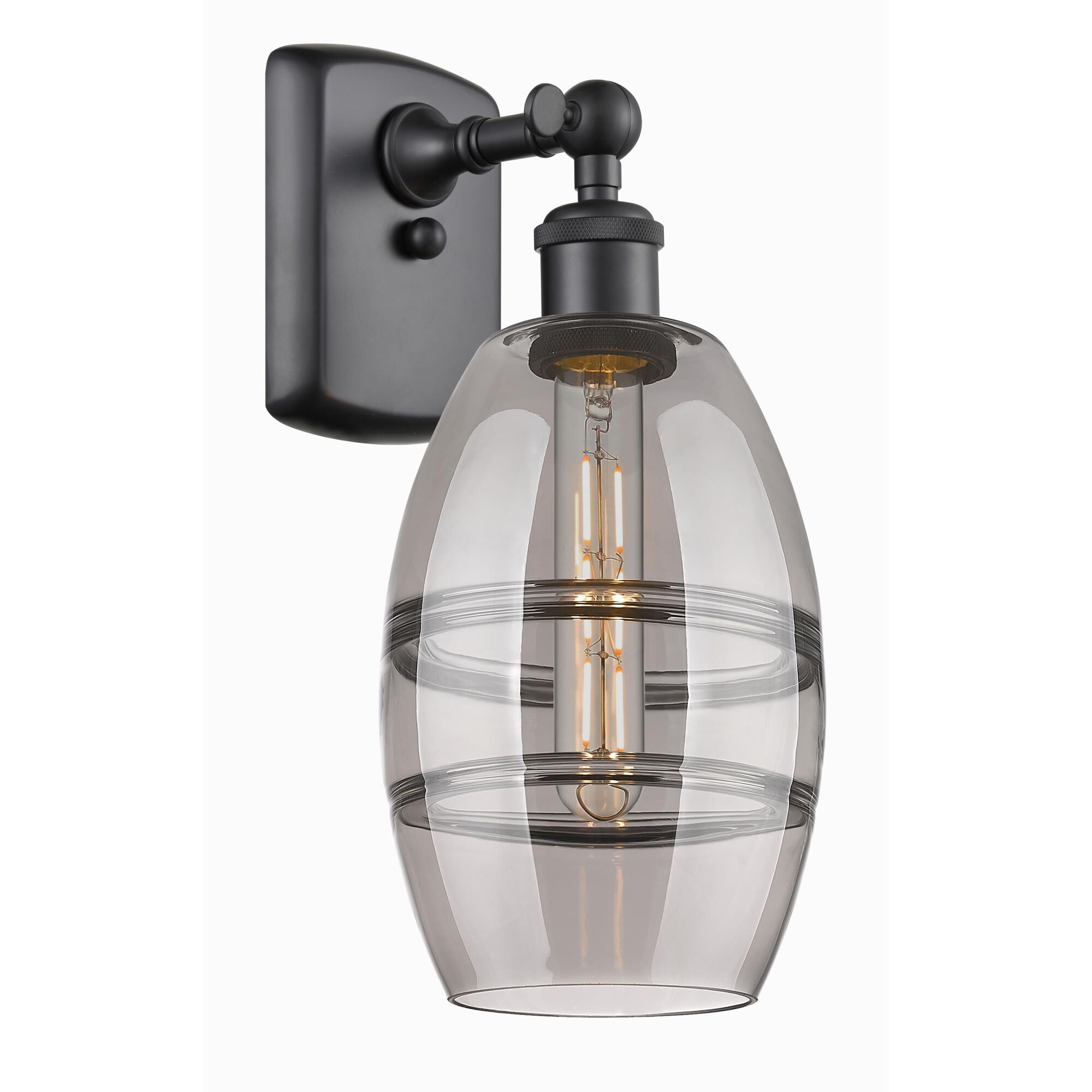 Shown in Matte Black finish and Light Smoke glass