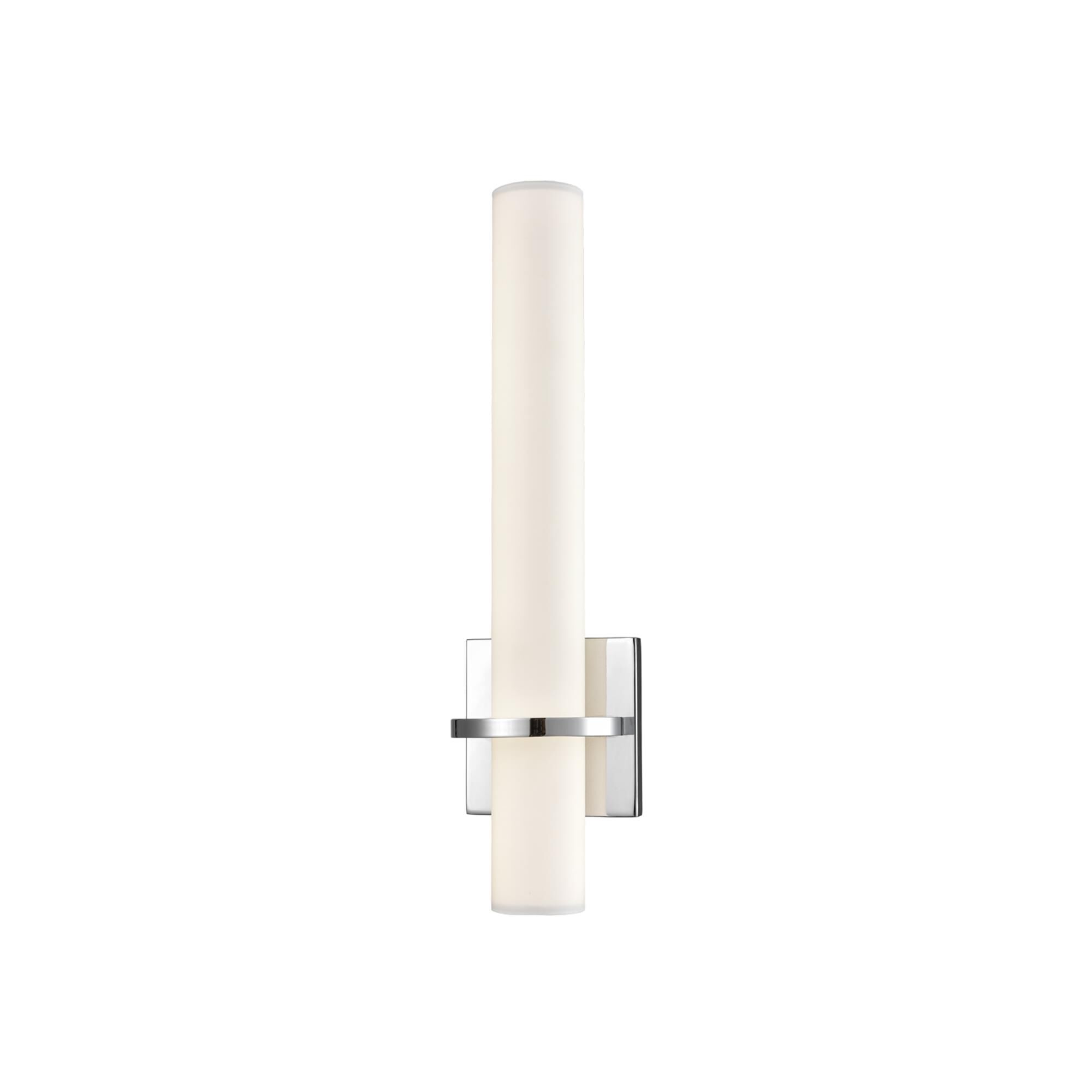 Shown in Chrome finish and White glass
