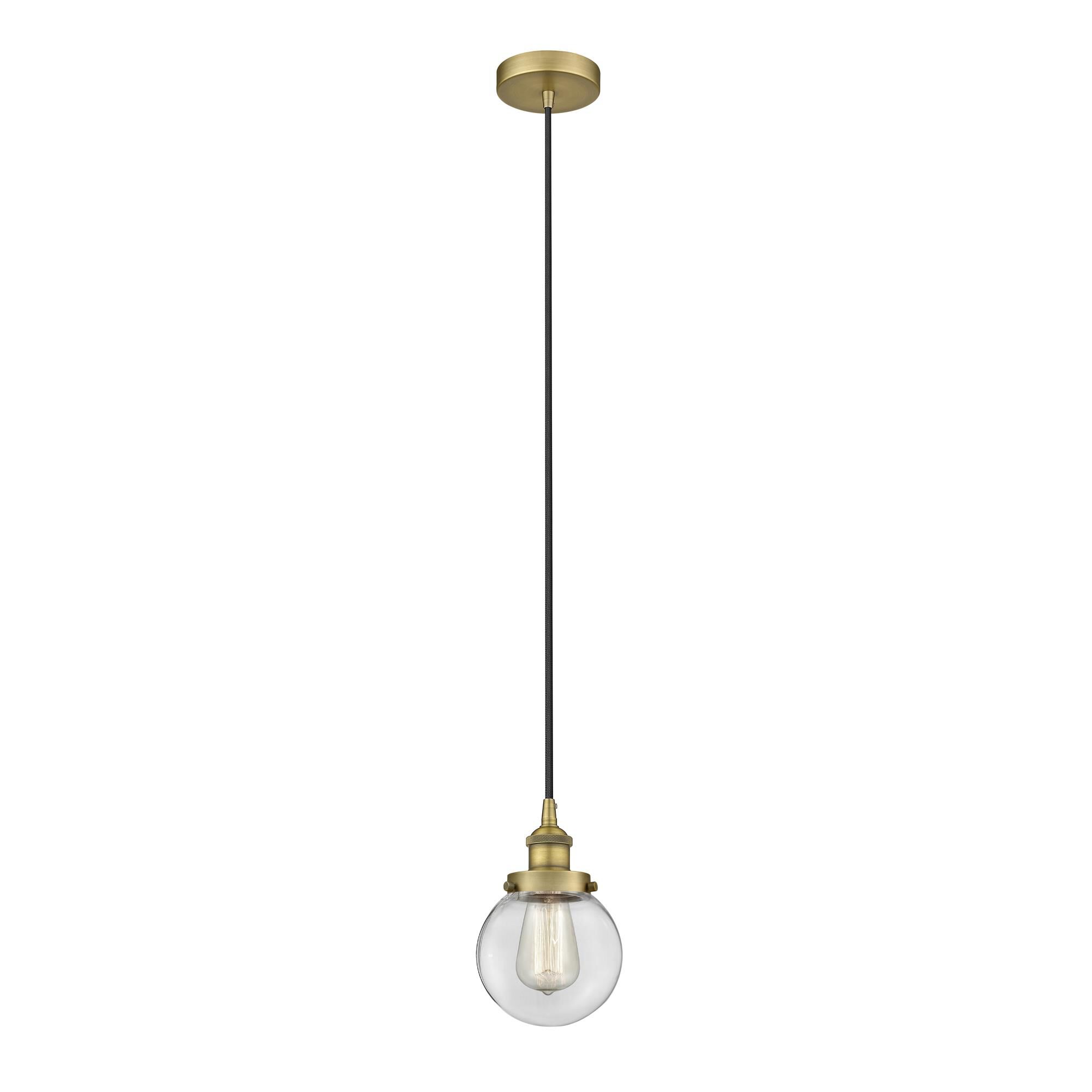 Shown in Brushed Brass finish and Clear glass