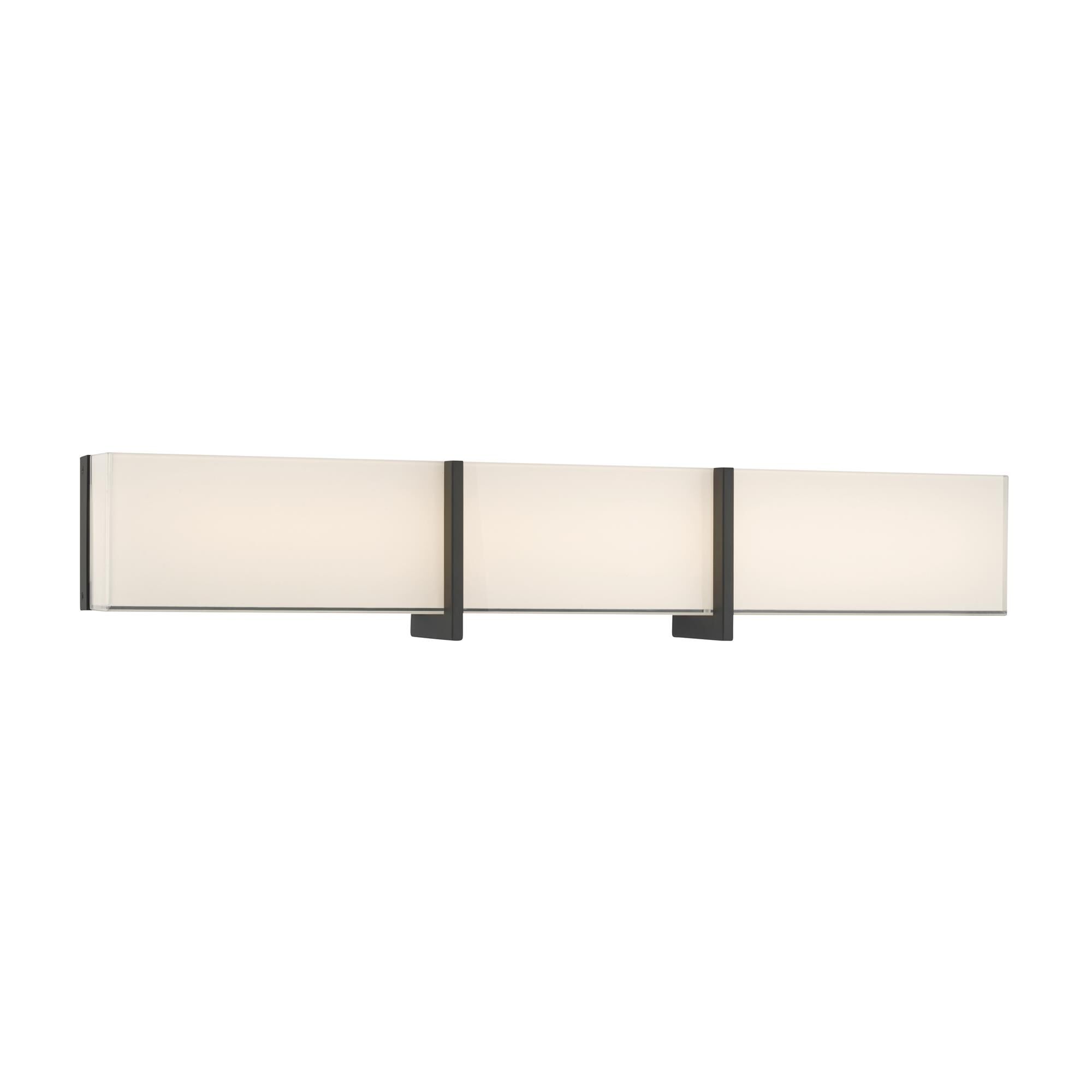 Shown in Dark Matte Black finish and White glass