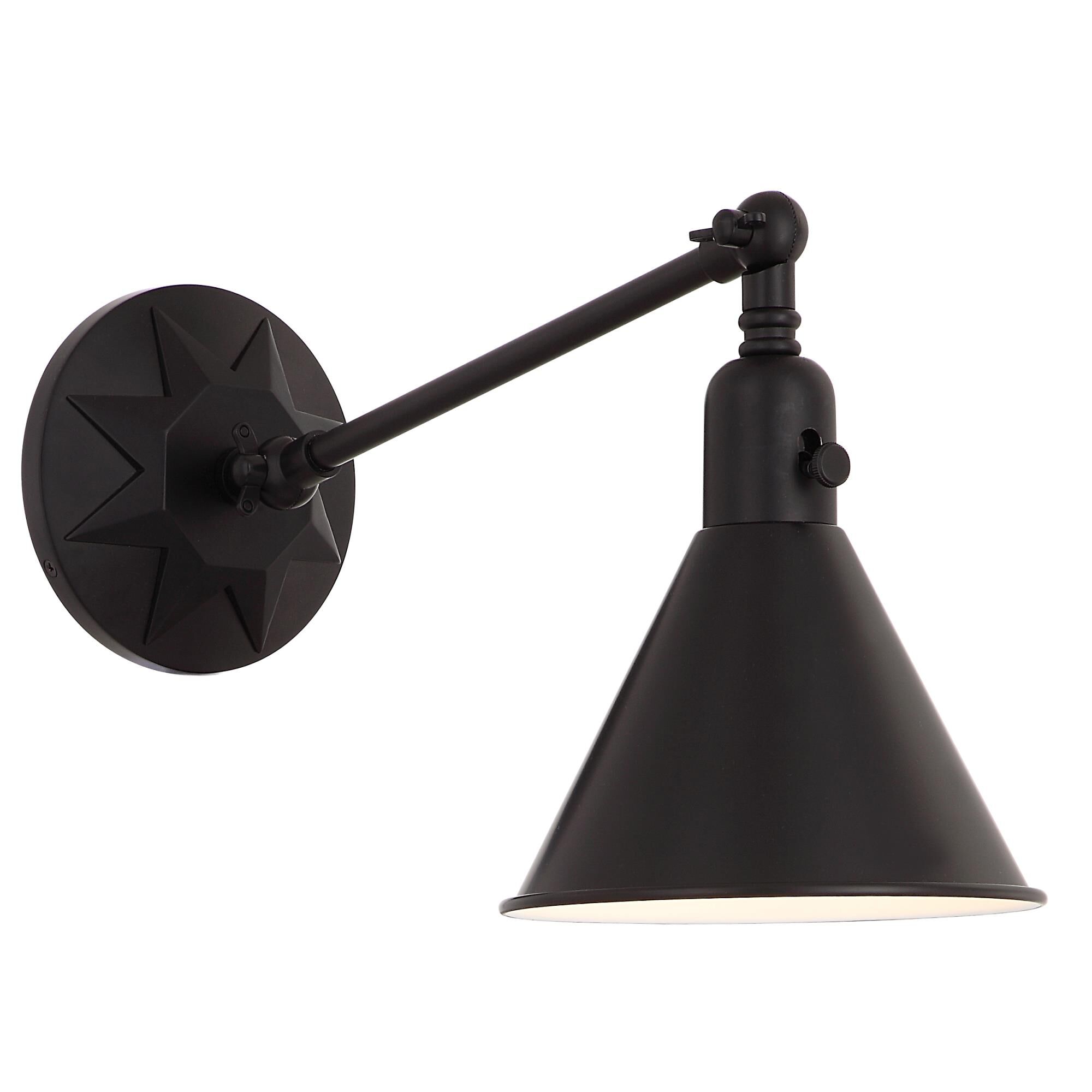 Shown in Matte Black finish and Steel glass and Matte Black shade