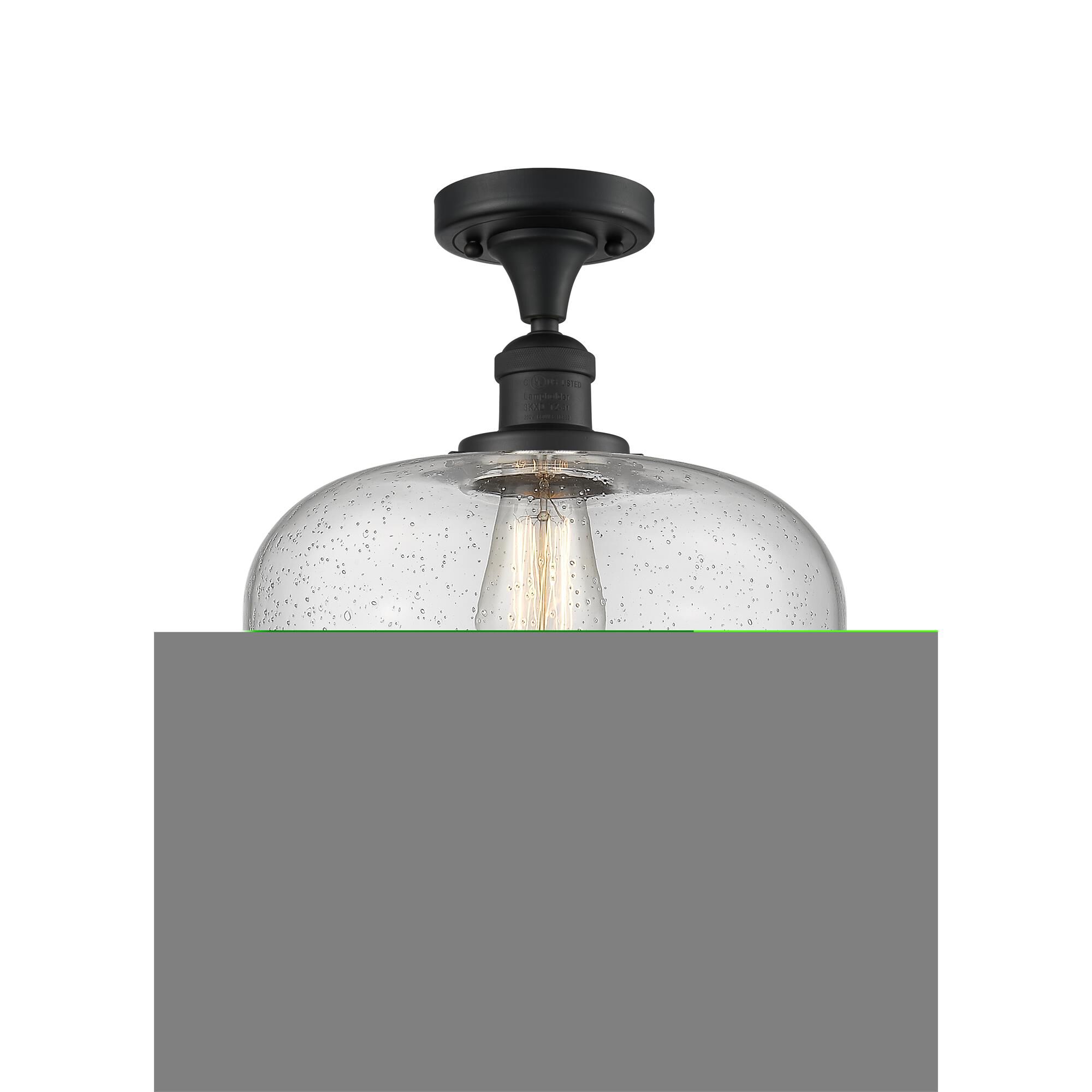 Shown in Matte Black finish and Seedy glass