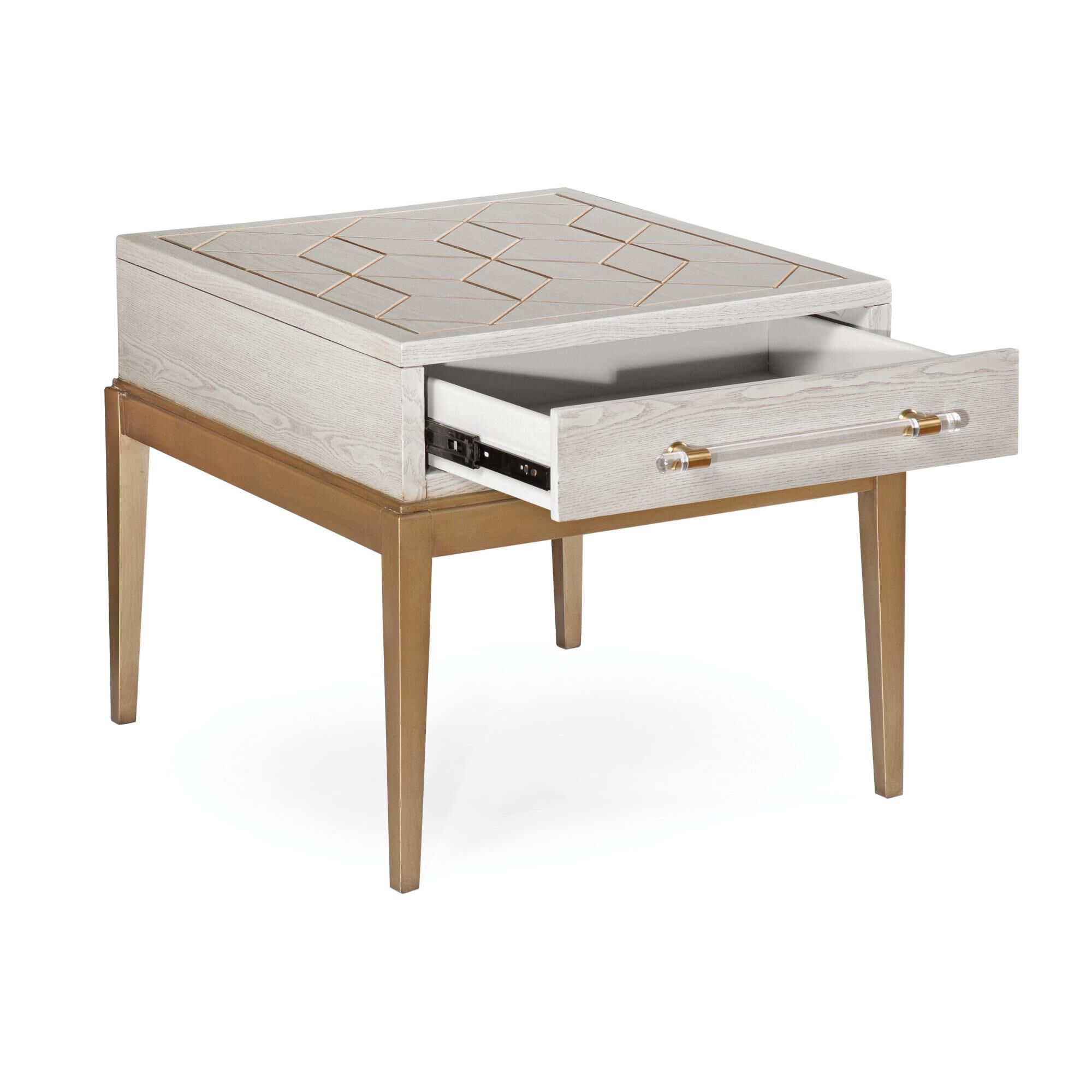 Shown in White and Brass finish