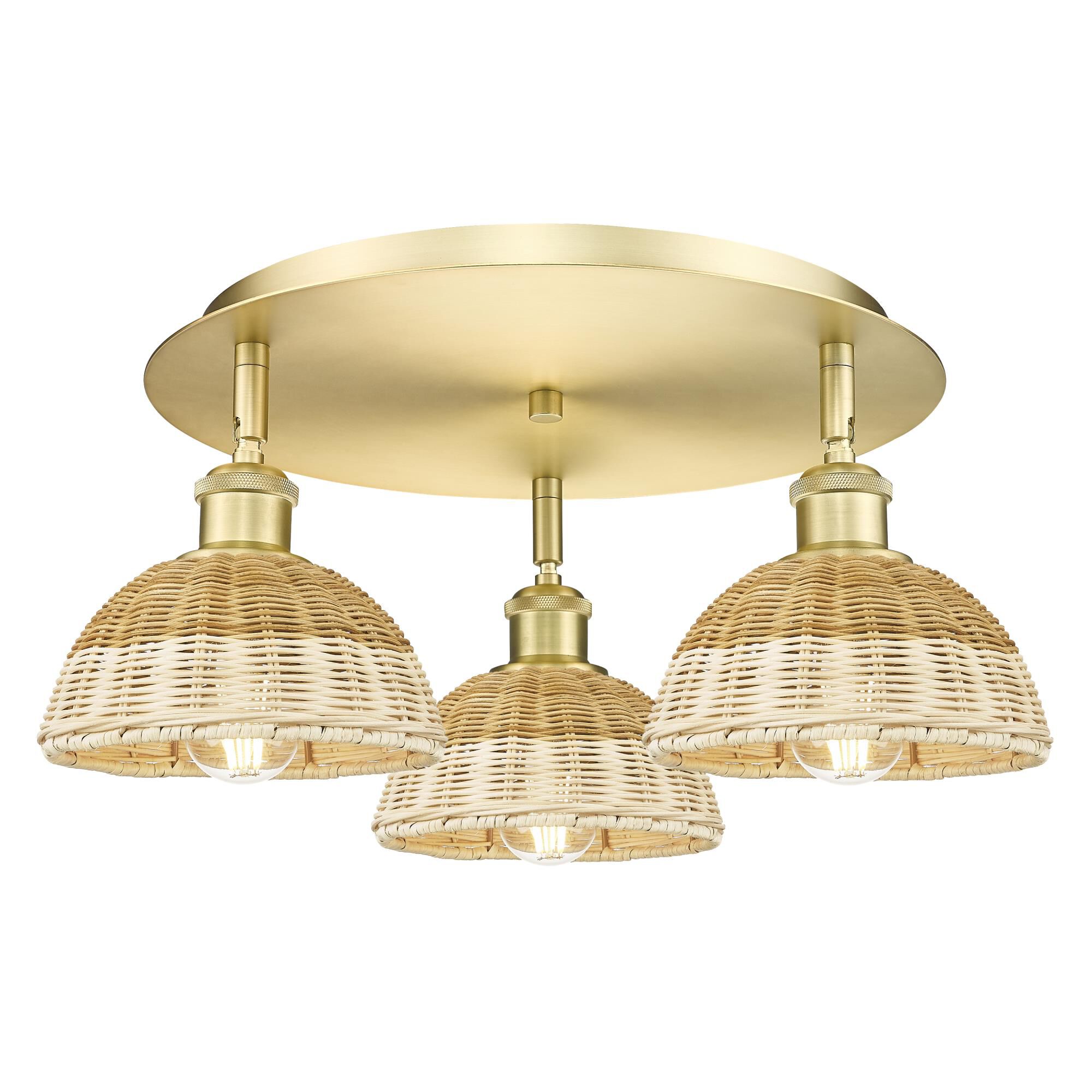 Shown in Satin Gold finish and Natural shade