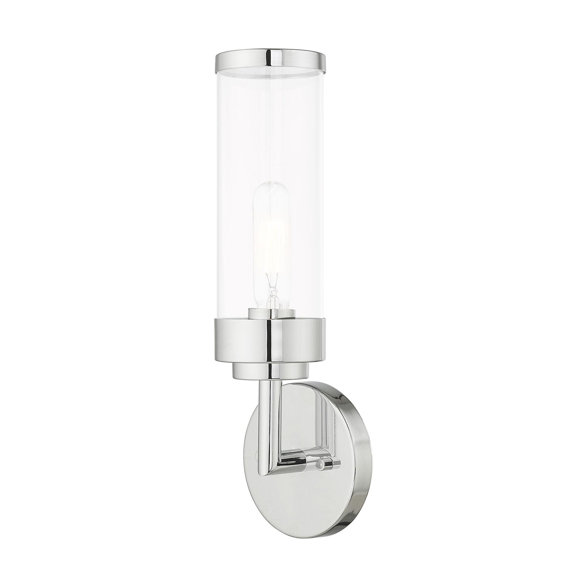 Shown in Polished Chrome finish and Clear glass