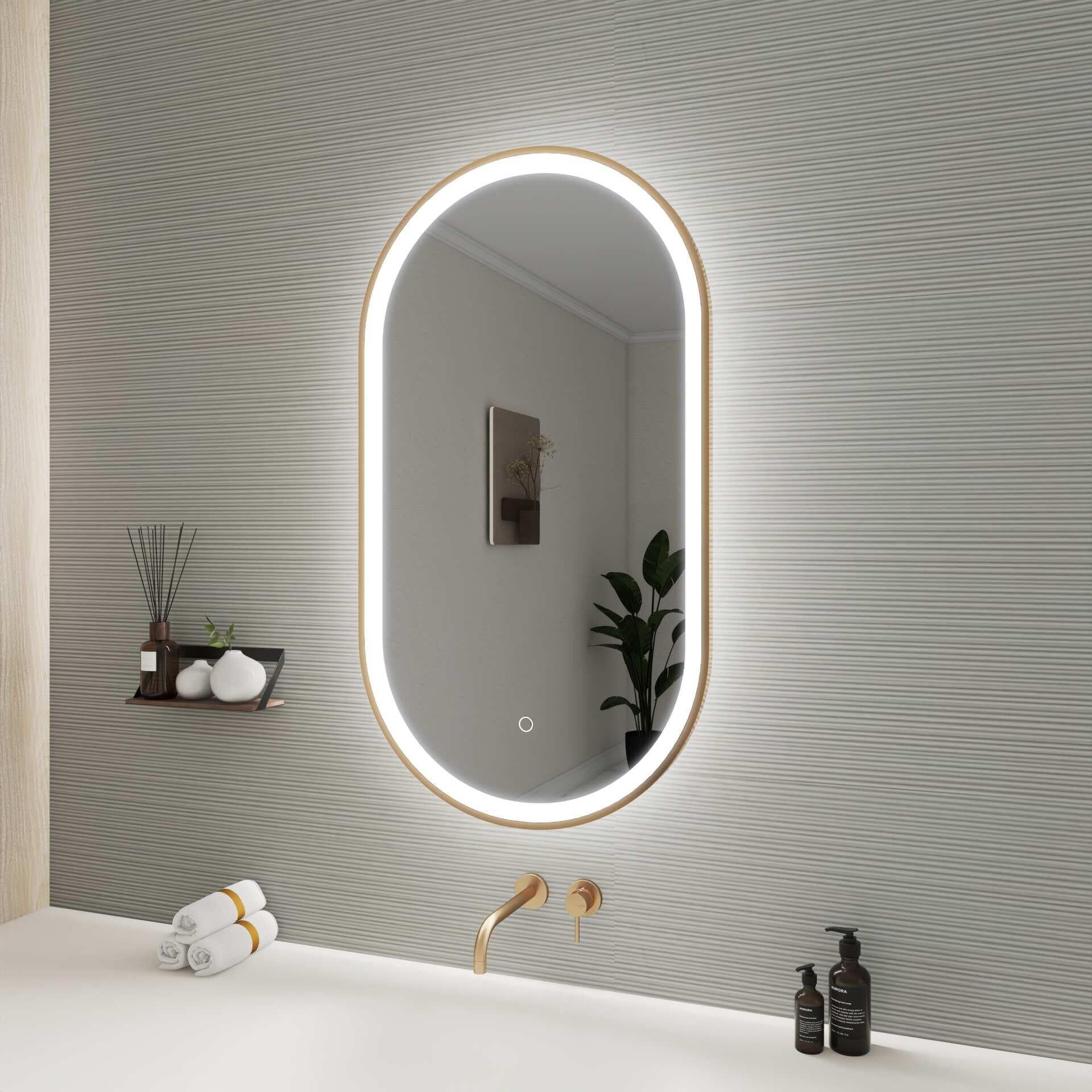 Harmoni 36 Inch Oval LED Lighted Mirror by Elegant Decor