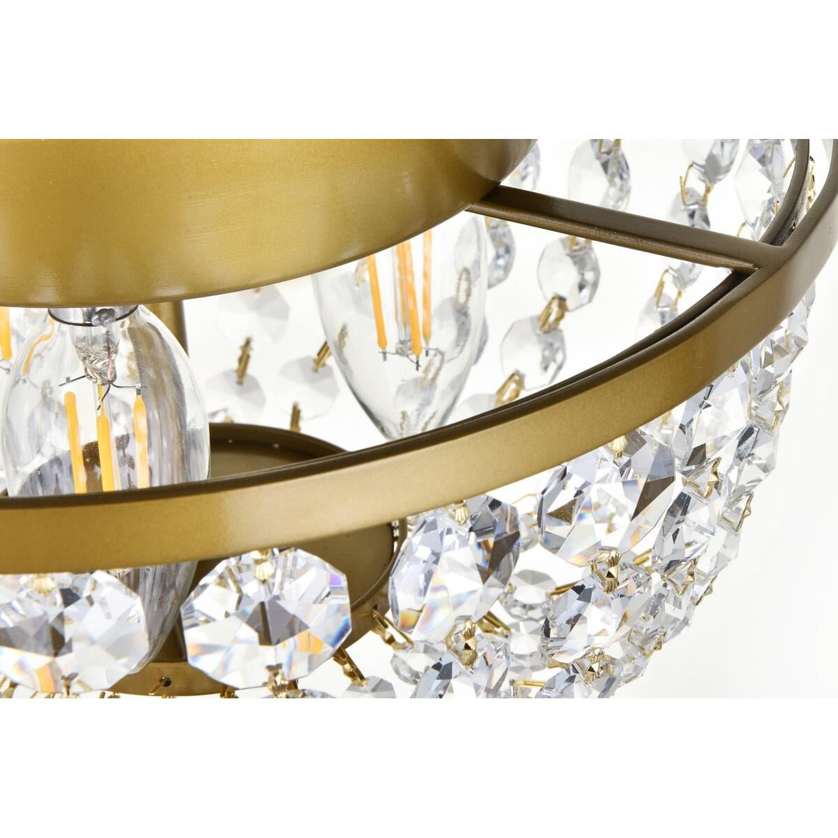 Shown in Brass finish and Royal Cut Clear crystal