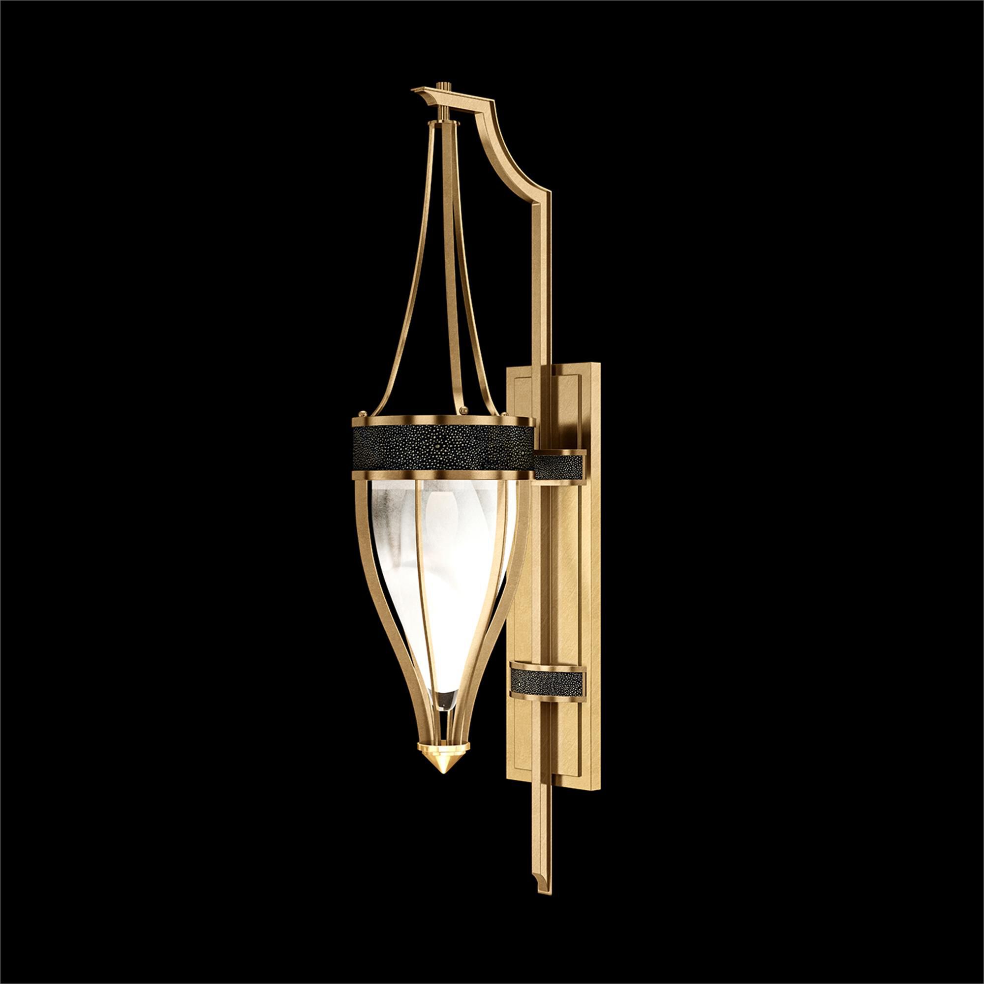 Shown in Gold Leaf and Brass  finish and Black Knight accent
