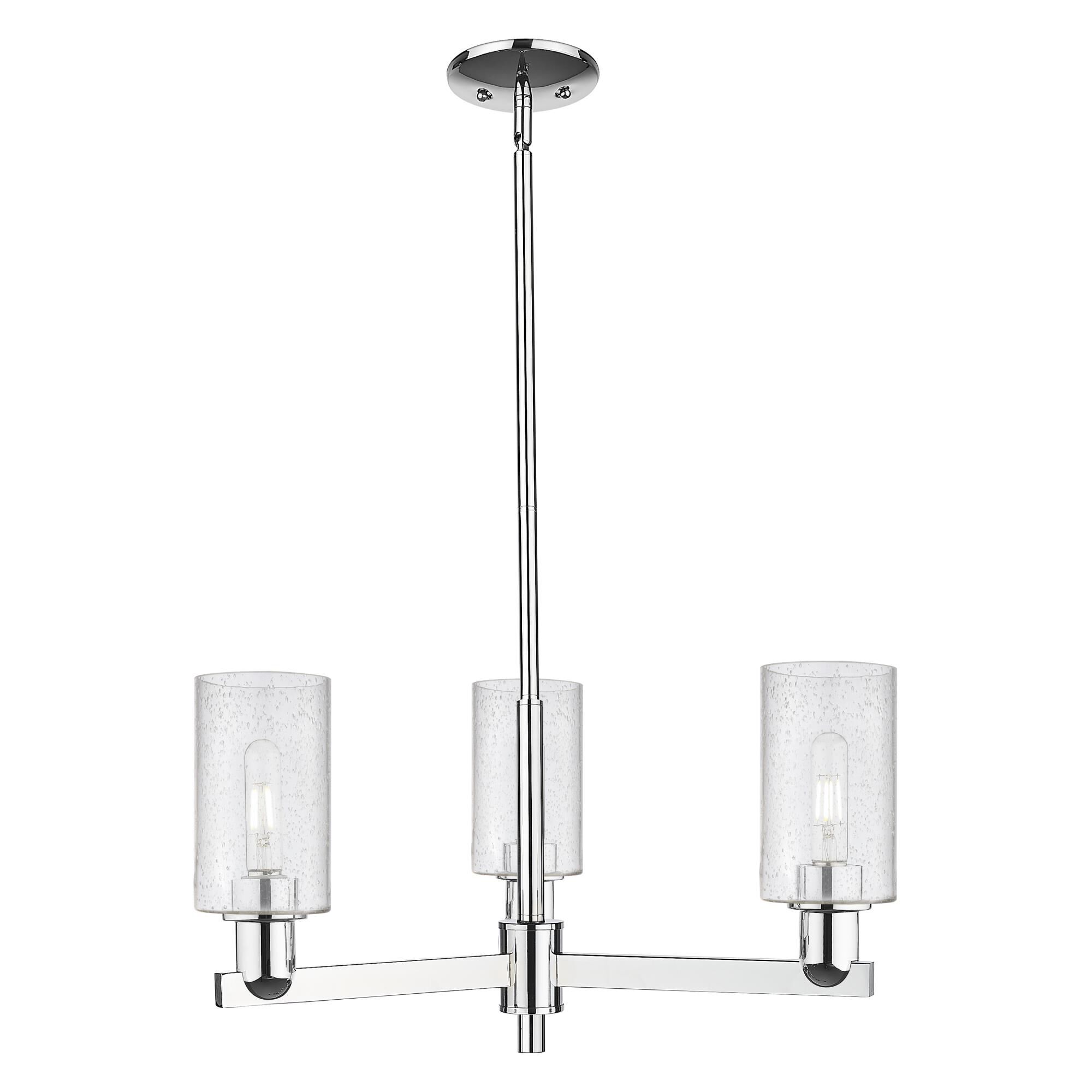 Shown in Polished Chrome finish and Seedy glass